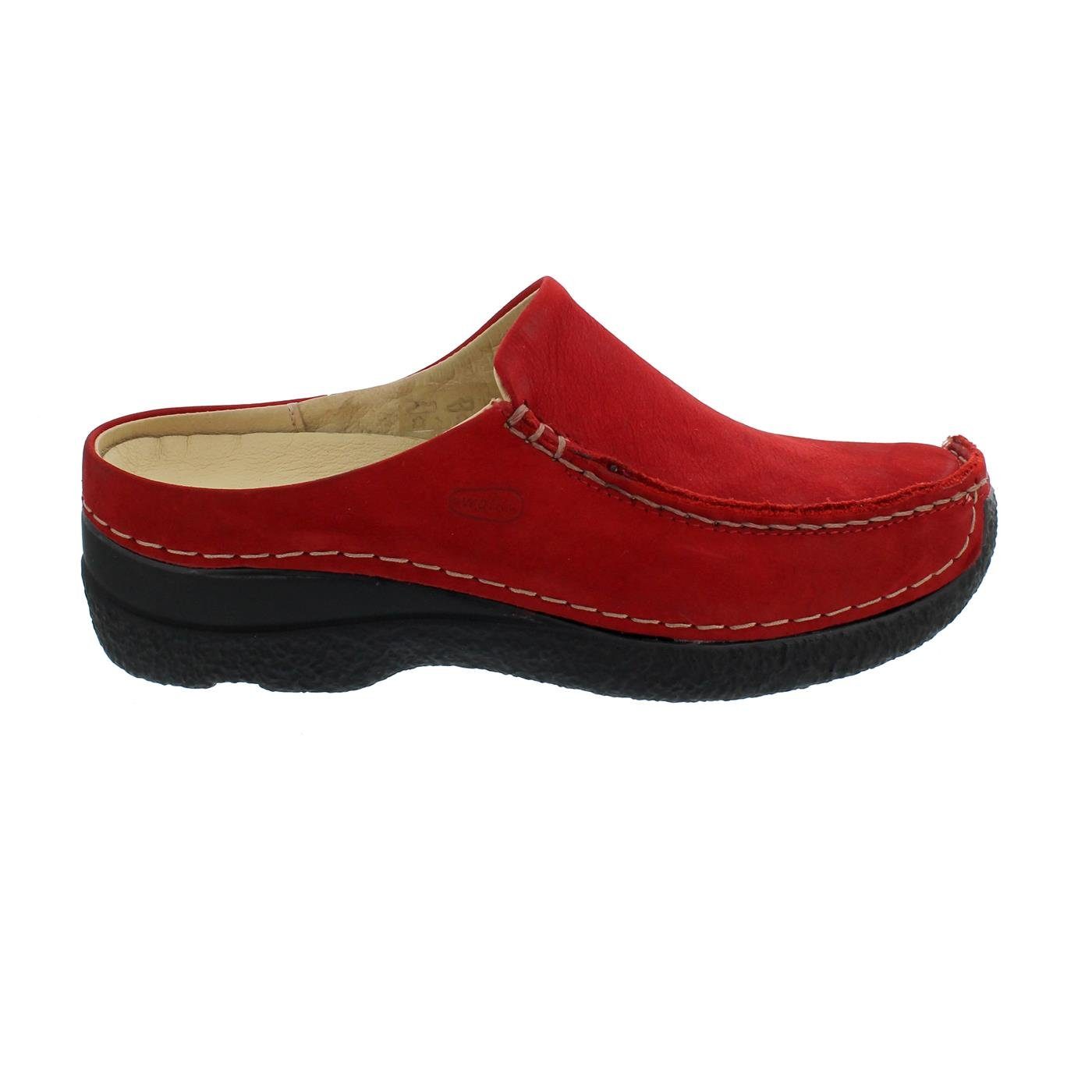 Wolky Seamy-Slide Clog, Oiled nubuck, dark-red, 0625016-505 Clog