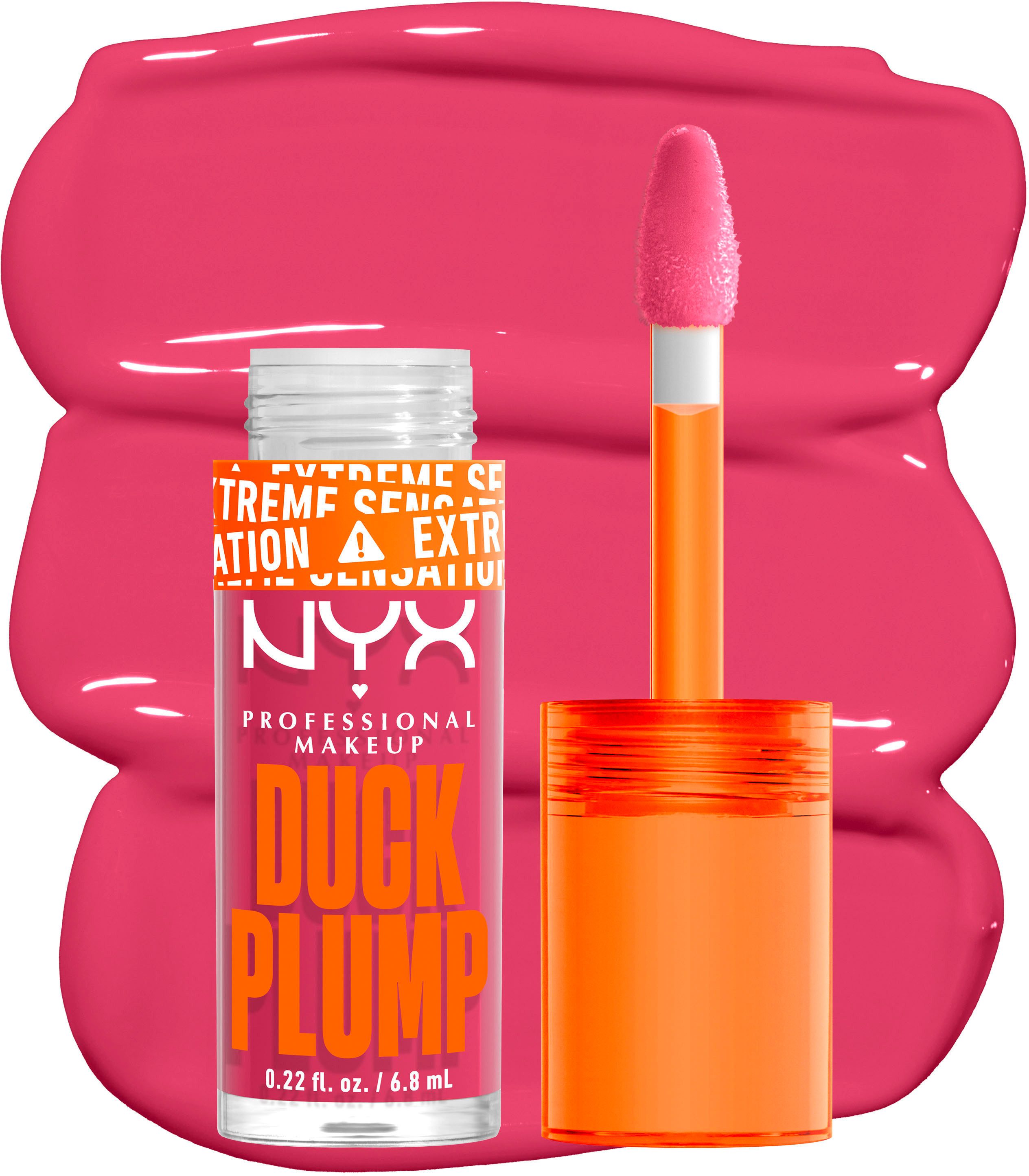 NYX PROFESSIONAL MAKEUP Lipgloss DUCK PLUMP LIP LACQUER, sofortiger Schmollmund-Effekt dank Kollagenpeptiden