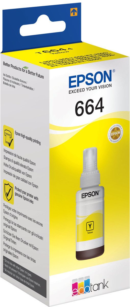 Epson Tintenflasche T6644 Gelb (70ml ca. 7.500 S) EcoTa Tintenpatrone