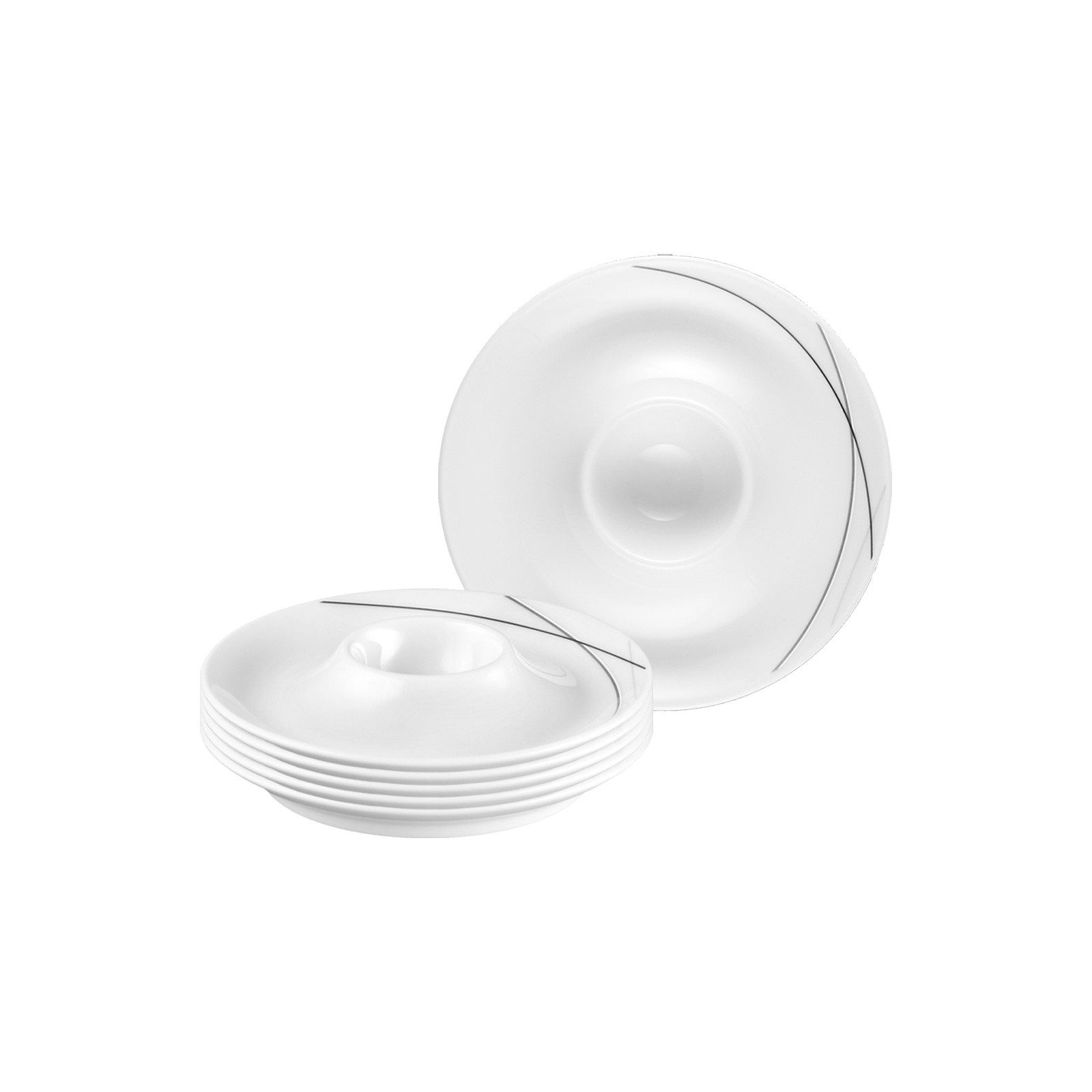 Seltmann Weiden Eierbecher Trio Highline Eierbecher mit Ablage ø 12,5 cm, (6er Set, 6-tlg., 6x Eierbecher)