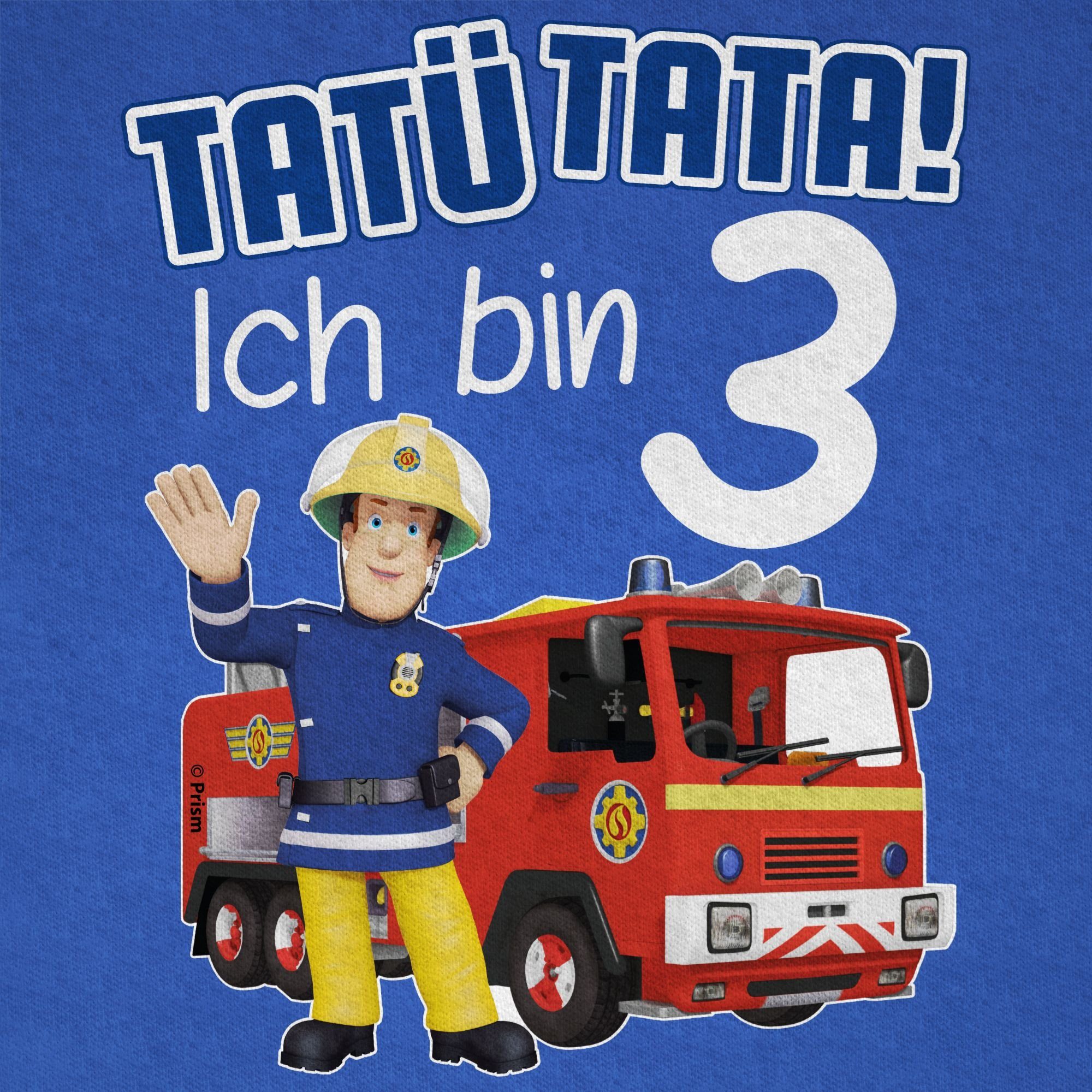 Shirtracer T-Shirt Tatü Tata! Sam 03 3 bin Feuerwehrmann Jungen Ich Royalblau