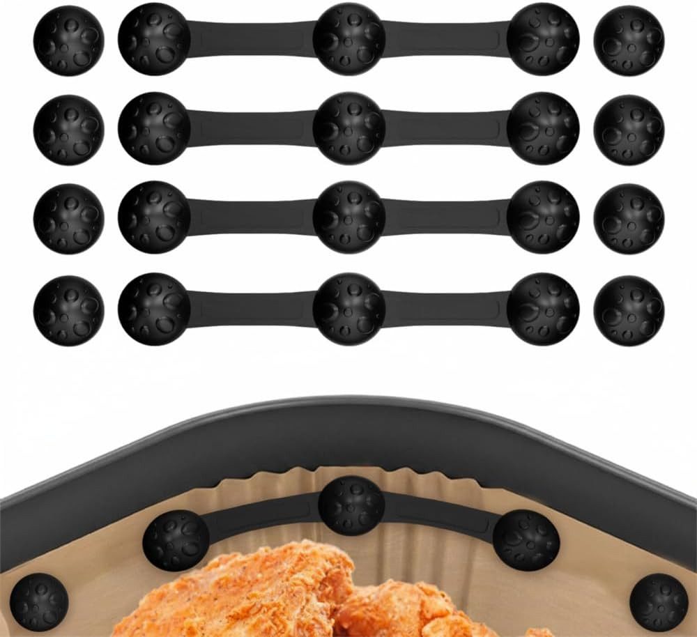 FOUORTUNATE-BEE Backpapier 4er Set Silikon-Klammern für Heißluftfritteusen