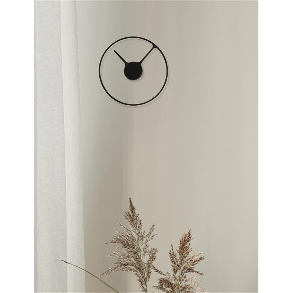 Stelton Wanduhr Time (30 cm, Schwarz, analog, schlichte Designeruhr, ohne Zahlen)