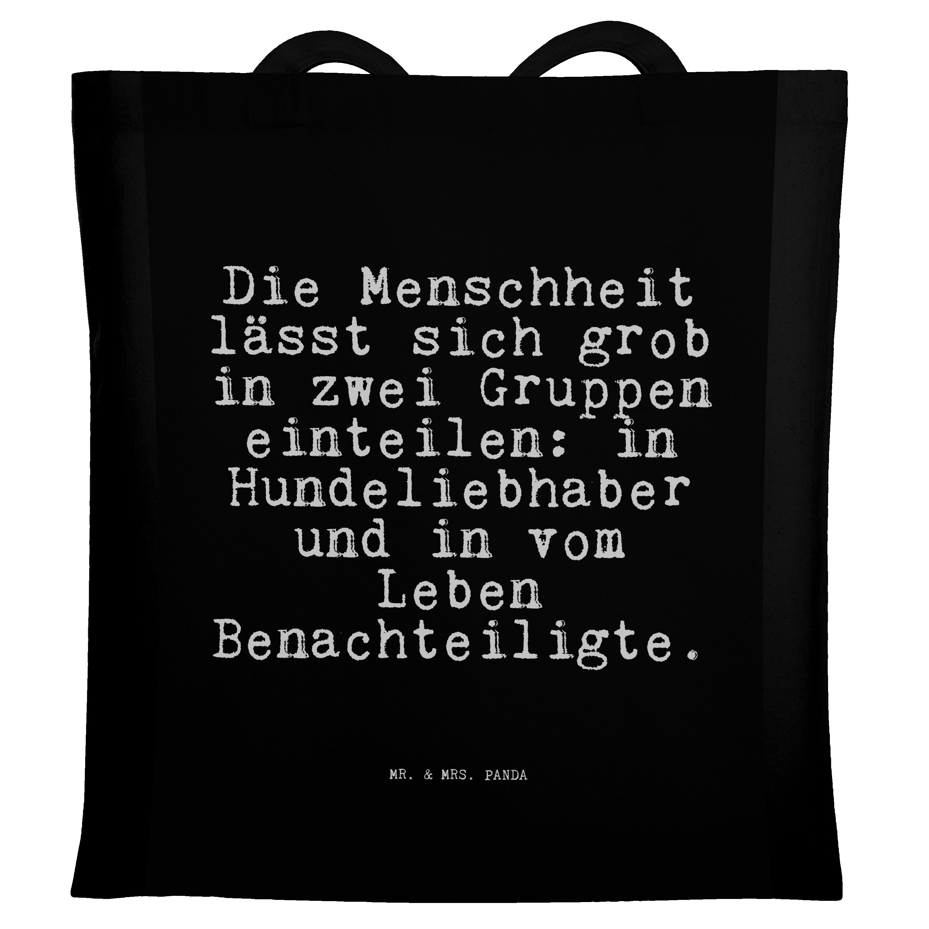 Mr. & Mrs. - Einkaufstasc sich... (1-tlg) Die lässt Menschheit Geschenk, Panda - Herz, Tragetasche Schwarz