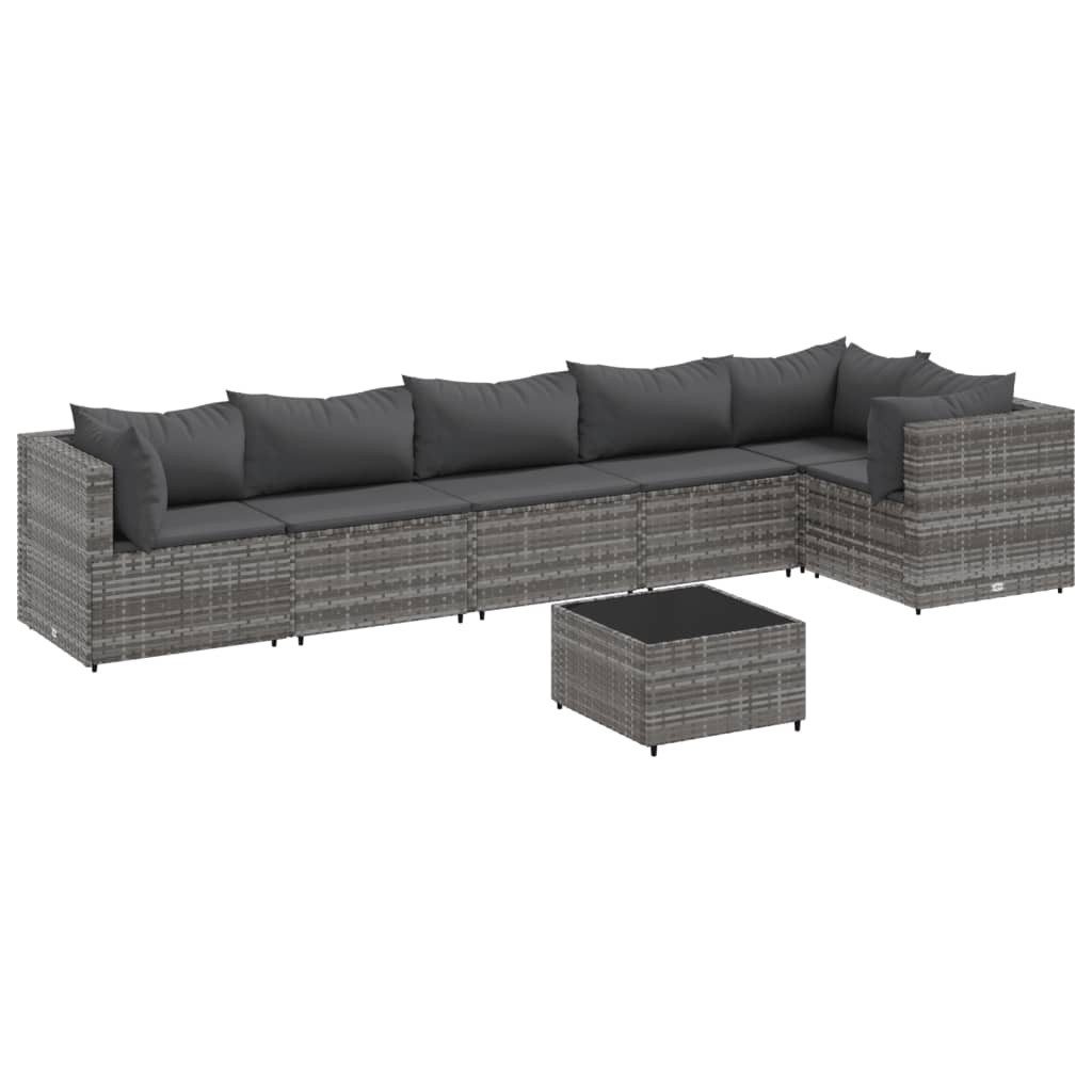 vidaXL Gartenlounge-Set 7-tlg. Garten-Lounge-Set mit Kissen günstig online kaufen