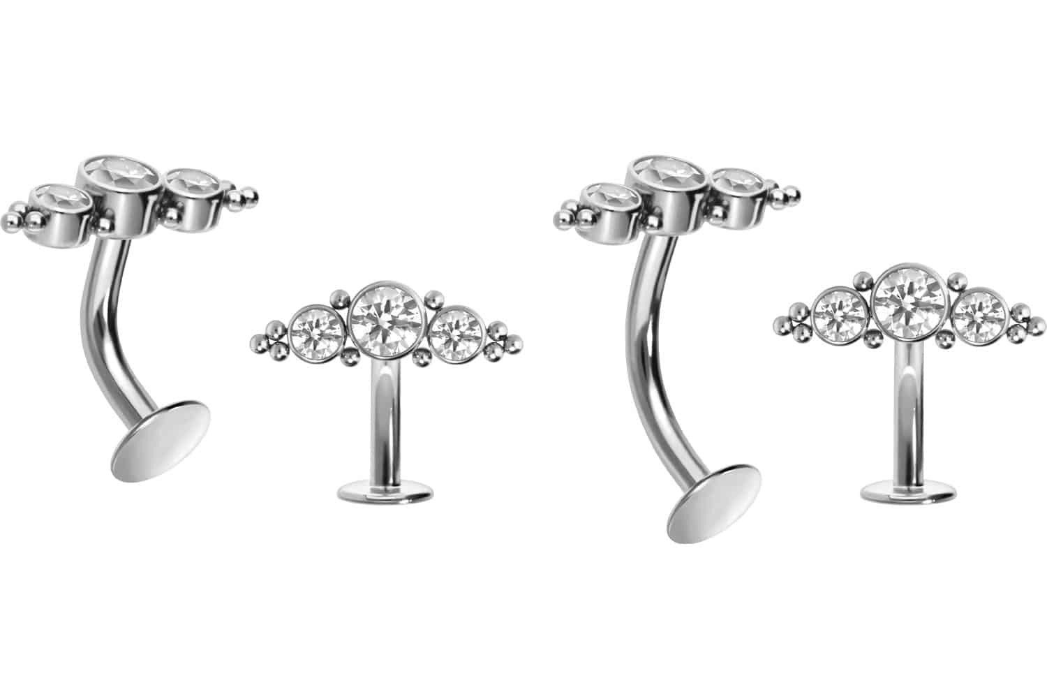 PIERCINGLINE Piercing-Set Titan Bauchnabel Labret gebogen günstig online kaufen
