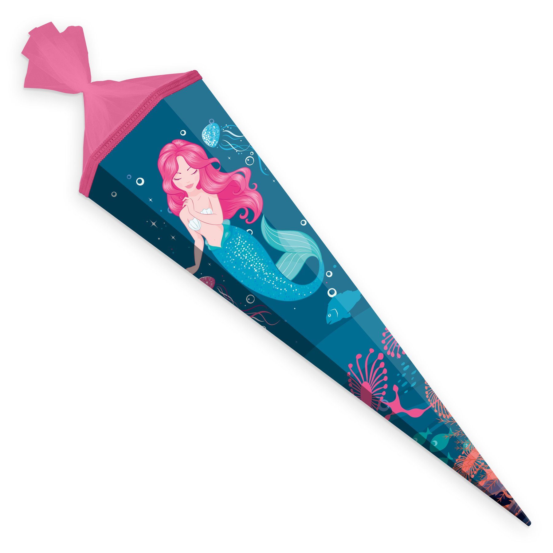 itenga Schultüte itenga Schultüte Meerjungfrau 85cm mit Tüllverschluss