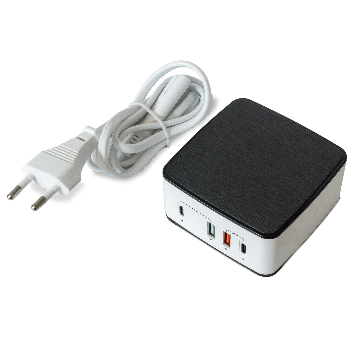 FeinTech NLG00165 USB-Ladegerät (45W USB-Power Delivery, QuickCharge 3.0, 4 Ports gleichzeitig max.65W)