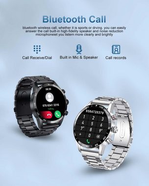 Lige Smartwatch (1,32 Zoll, Android iOS), Herren mit Telefonfunktion HD Fitnessuhr mit Bluetooth Anrufe SpO2 Uhr