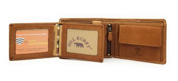 Hill Burry Geldbörse echt Leder Portemonnaie mit RFID Schutz Adler, geprägte Greifvogel-Schwingen, super für Biker