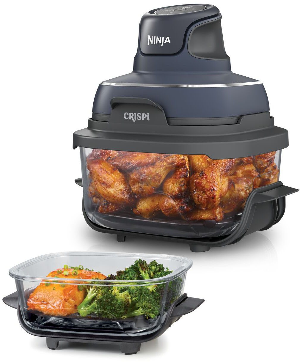 NINJA Heißluftfritteuse Ninja CRISPi 4-in-1 Tragbare Glas- Heißluftfritteuse Cyber Space