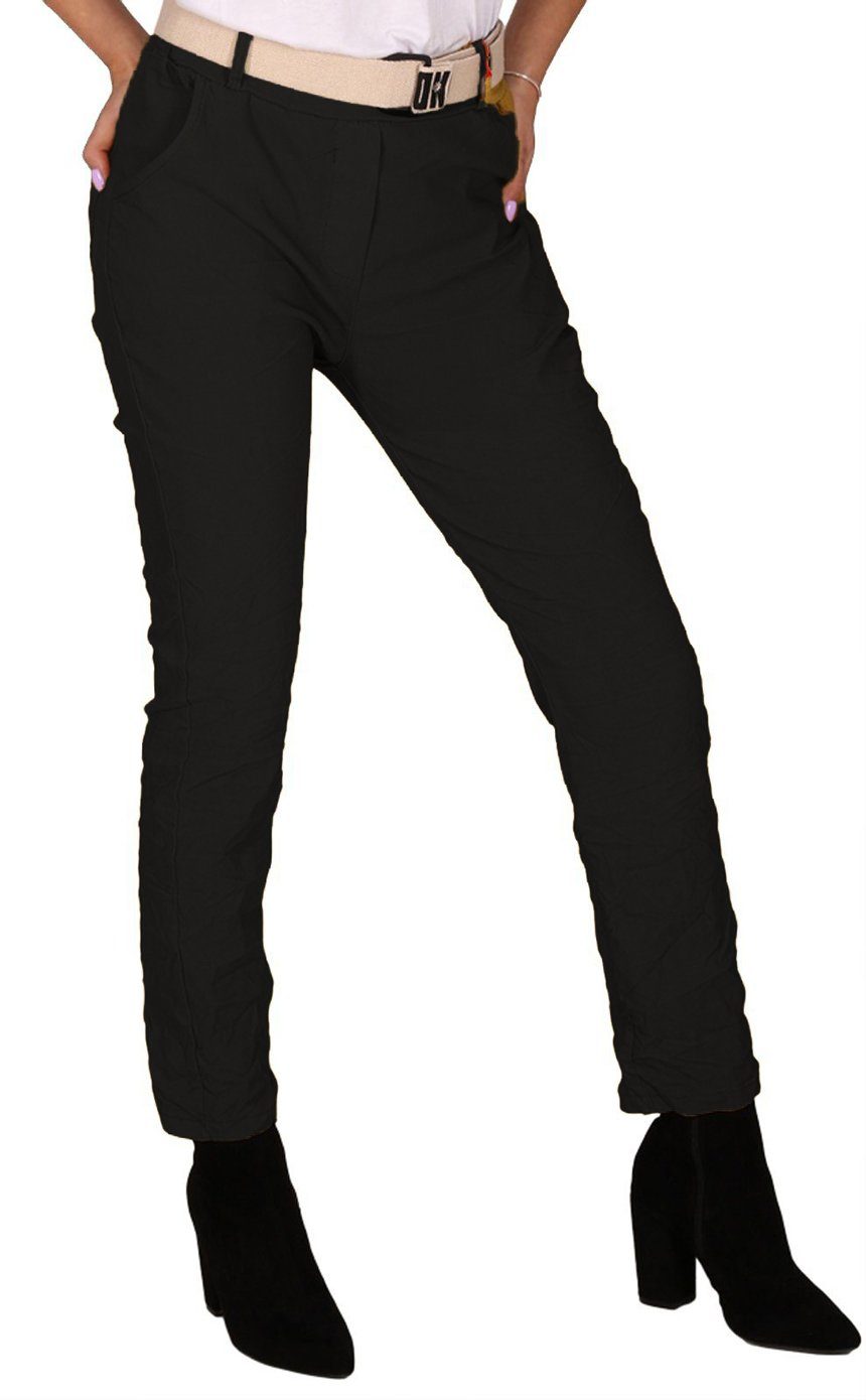Charis Moda Chinohose Chinohose mit Gürtel