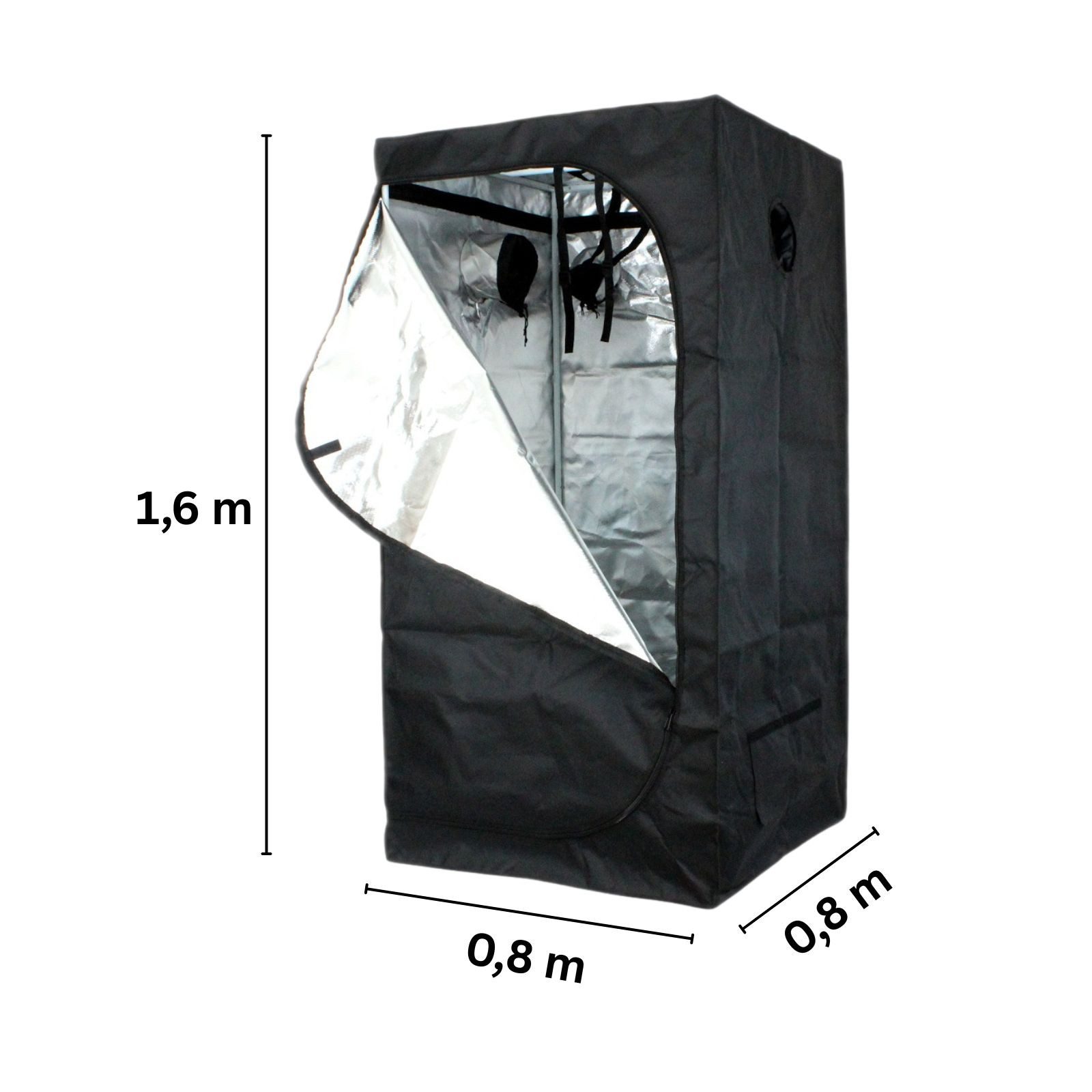 Growbird Gewächshaus Growbox 80x80x160 cm, Gewächshaus für den Innenanbau von Pflanzen