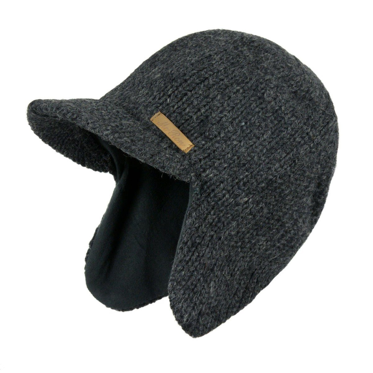 McRon Schirmmütze Strickmütze mit Schirm und Ohren mit wärmender Wolle