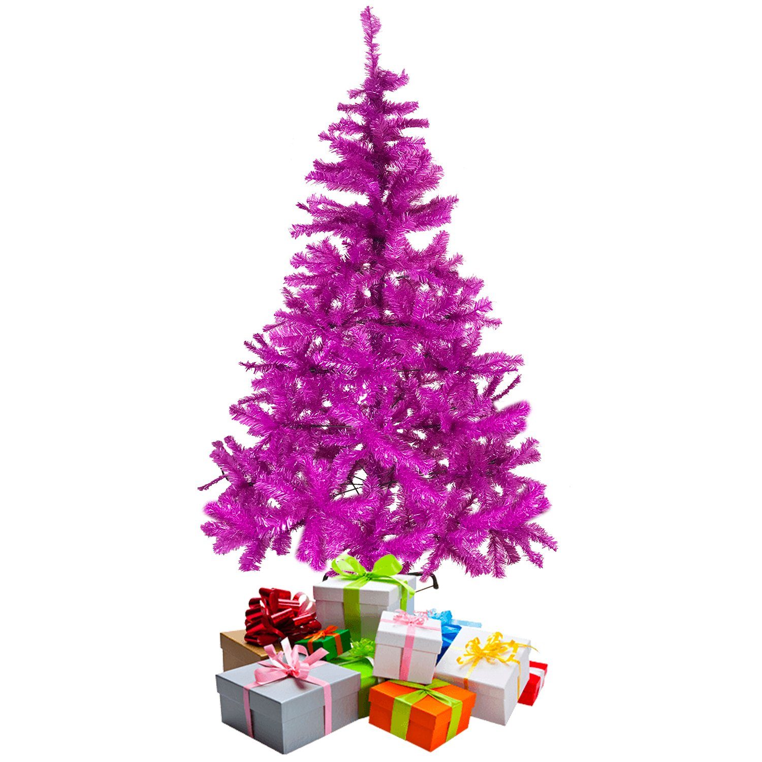 Mojawo Künstlicher Weihnachtsbaum Weihnachtsbaum 120 cm inkl Ständer Lila / Pink