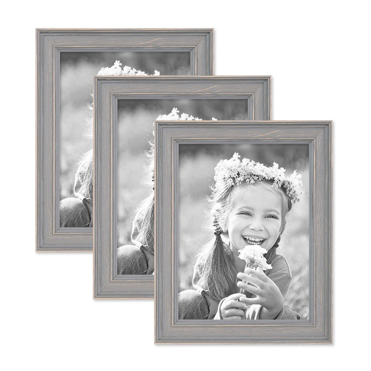PHOTOLINI Bilderrahmen 3er Set Massivholz-Rahmen im günstig online kaufen