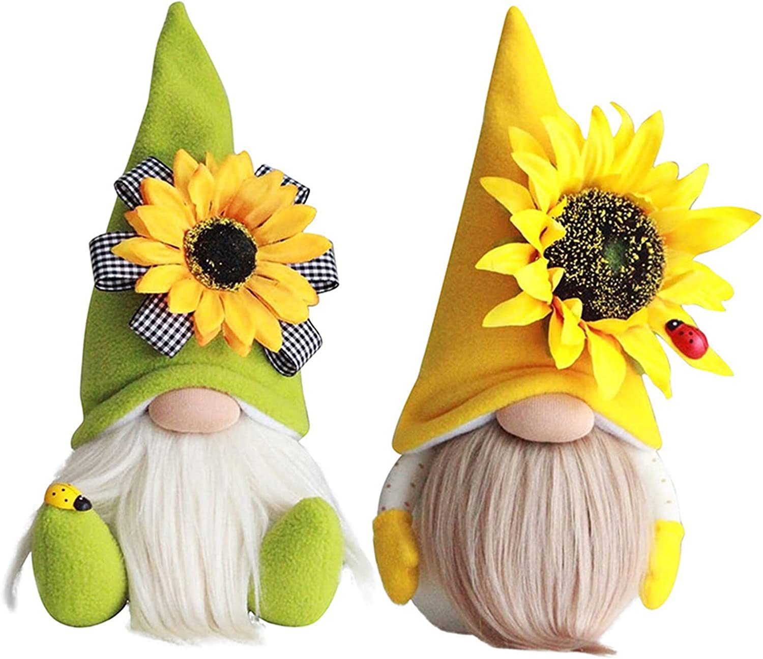 Comicfigur 2 Stück Sonnenblume Wichtel,Handgefertigte Gefüllte Gesichtslose Puppe