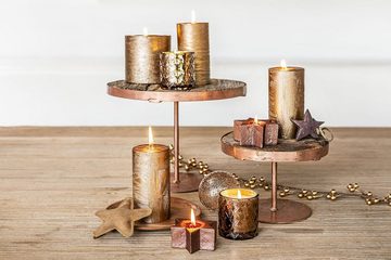 Spaas Windlicht Kerze im Glas Deko Kerze in Bronze Metallic und Perlmutt Metallic (Kerze in Metallisches Glas, Schönes Geschenk für Weihnachten), mit RAL-Gütezeichen