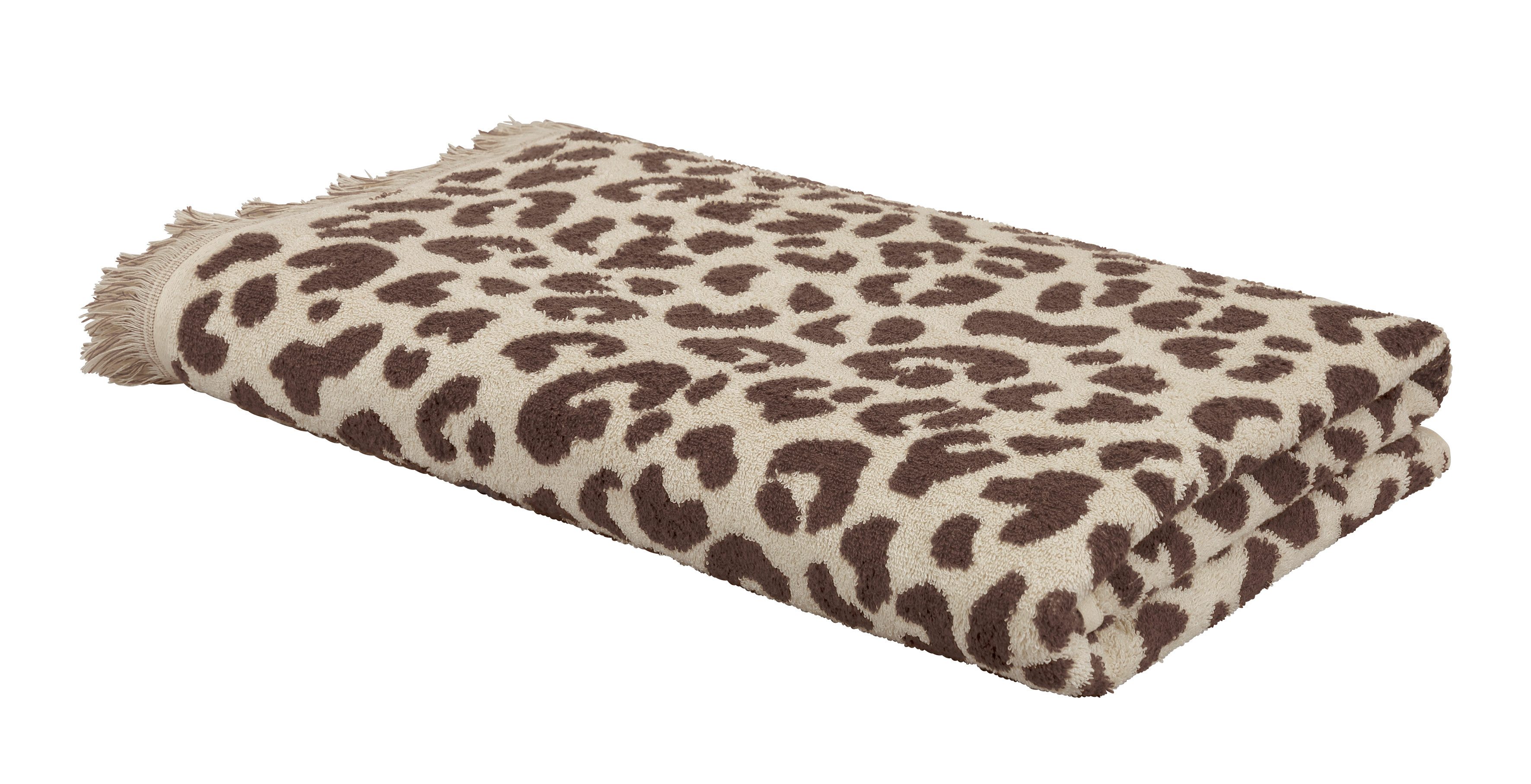 OTTO home Strandtuch Tiffani, Leopardenmuster, Premium Strandtücher 2-tlg, 500 gr/m², Frottier (2-St), 90x180 cm, Animal Print, Leo, modern, mit Fransen