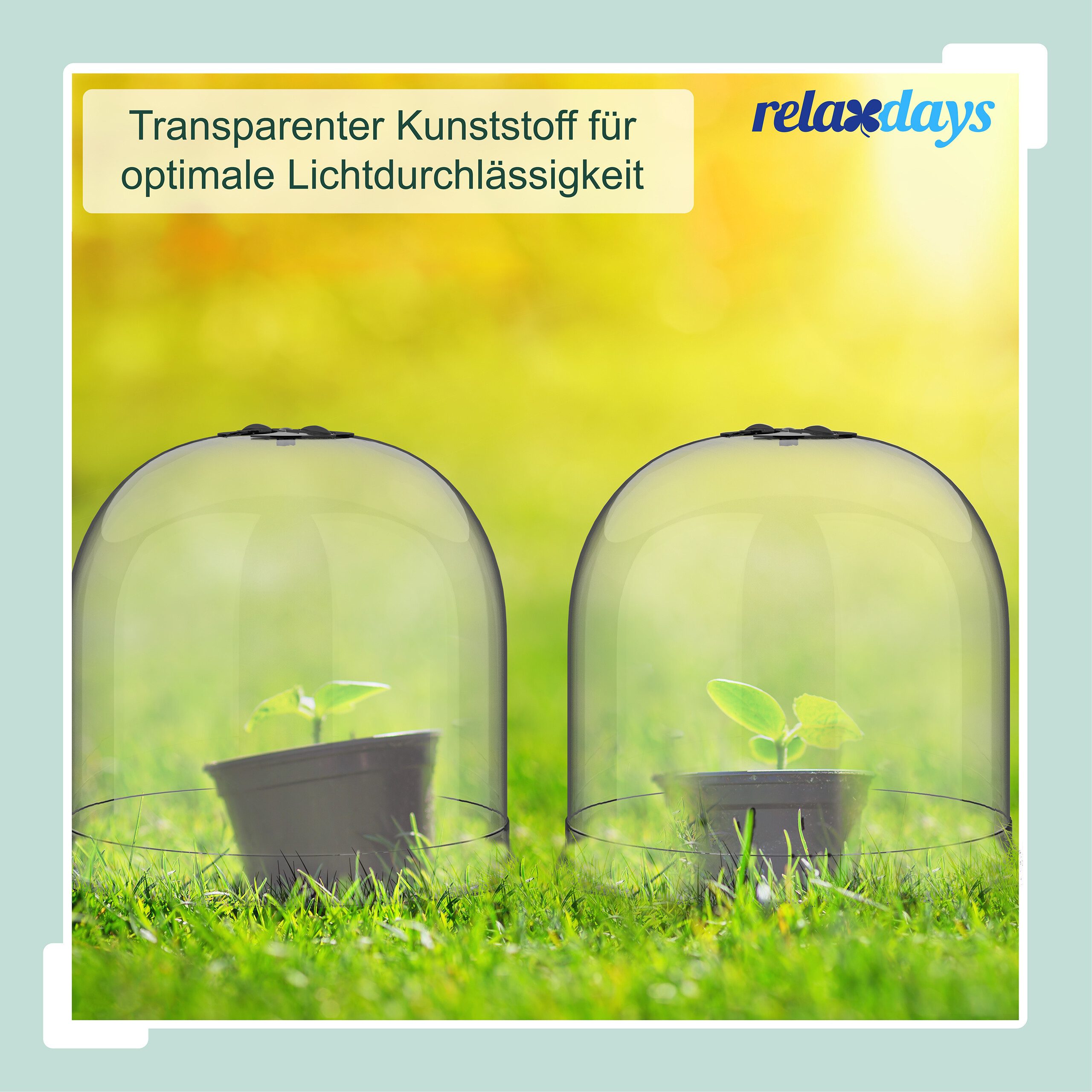 relaxdays Pflanzenschutzdach Anzuchthaube Glocke 10er Set, BxTxH: 25 x 25 x 20 cm, BxLxH: 25 x 25 x 20 cm, 10-St. – Bild 2 von 5