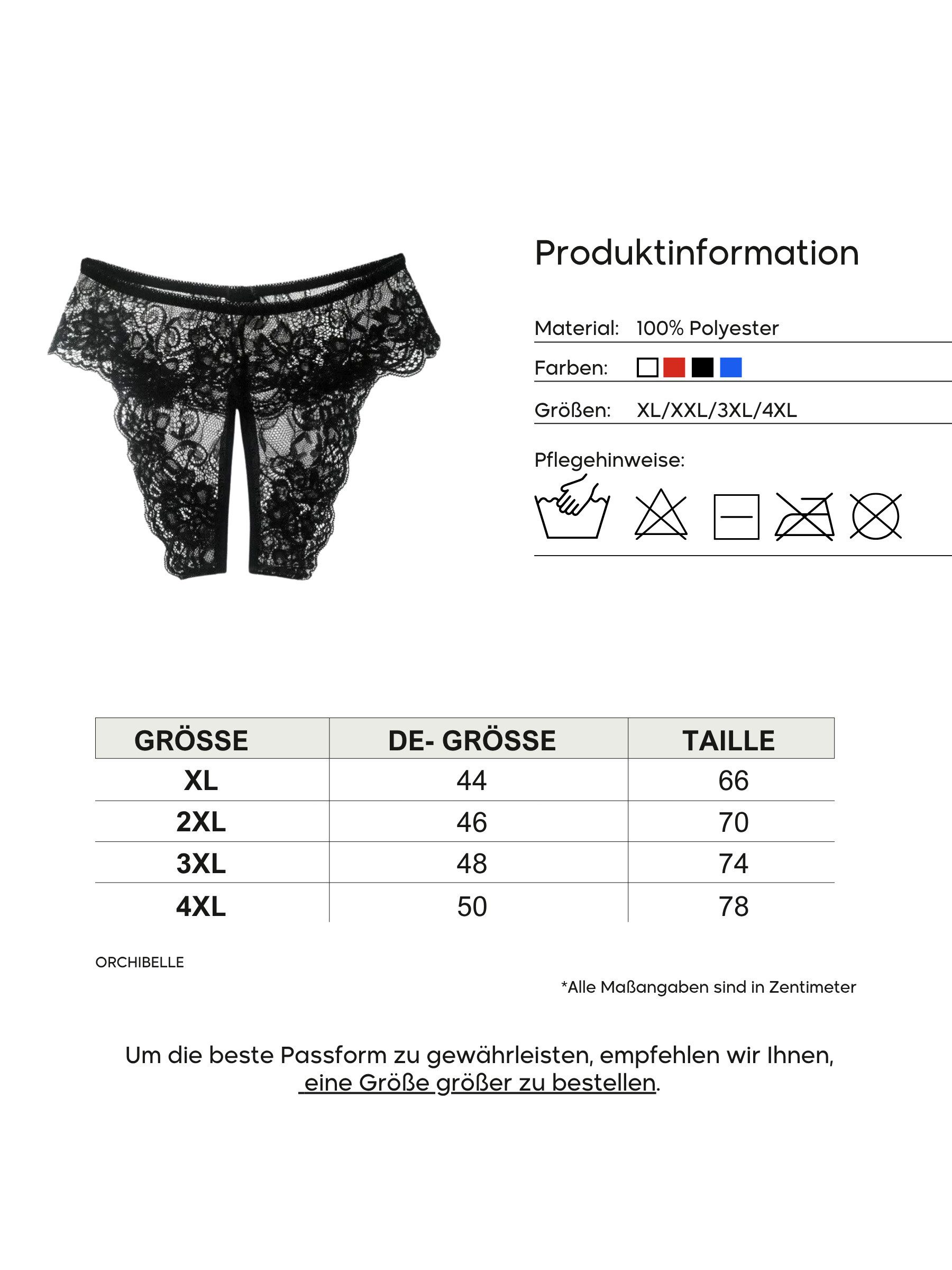 Elegant Love Slip-Ouvert Damenslip Höschen mit offenem Schritt, Spitze-Tanga, Sexy Unterwäsche (3-St) Dessous in Spitzenoptik, Lingerie für Damen