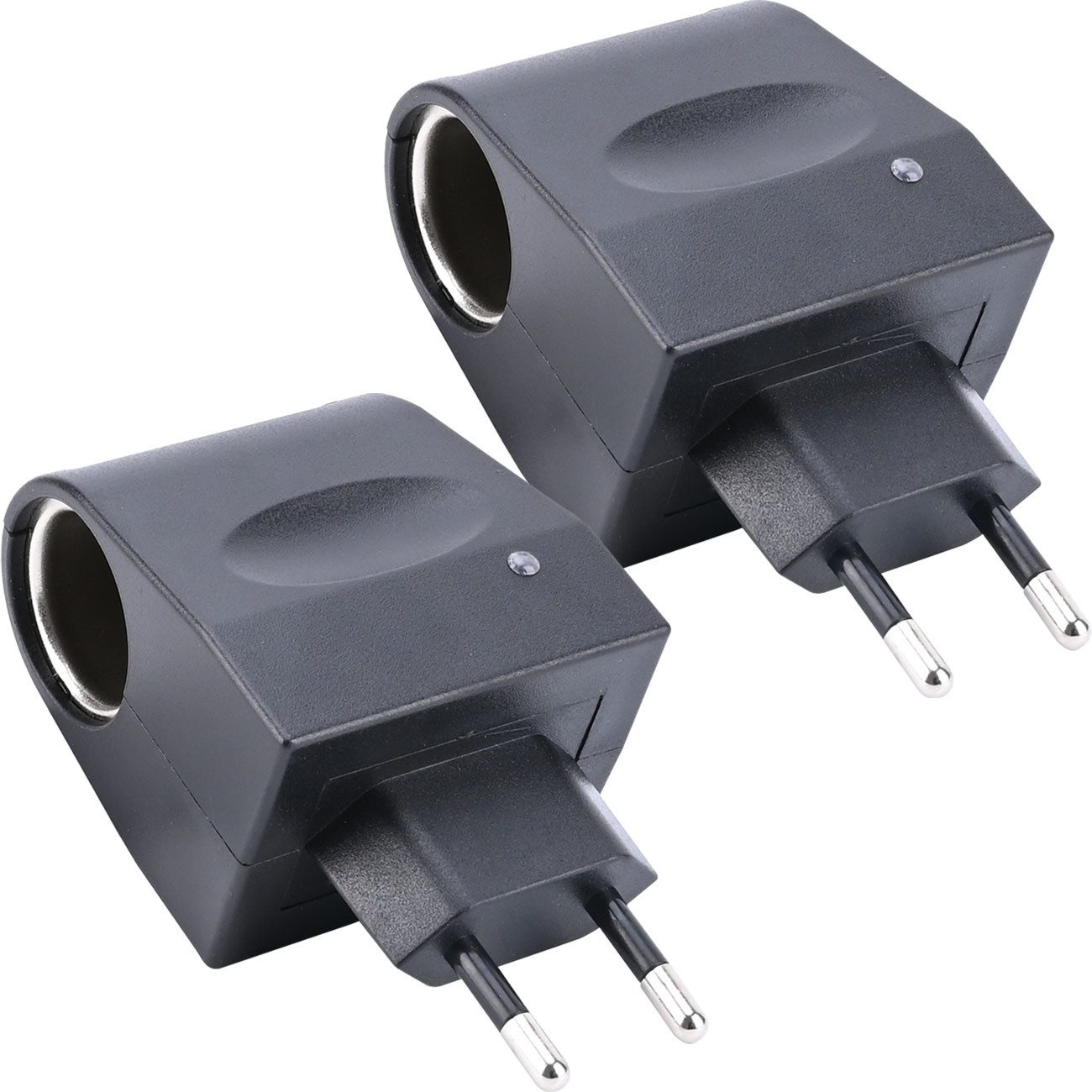 Casativo Spannungswandler 1000mA-Spannungswandler 230V auf 12V Gleichrichter Kfz-Steckdose-12W, (2 St., 1er-Set & 2er-Set), 230V zu 12V Kfz-Netzadapter für Geräte bis maximal 12 Watt / 1000mA