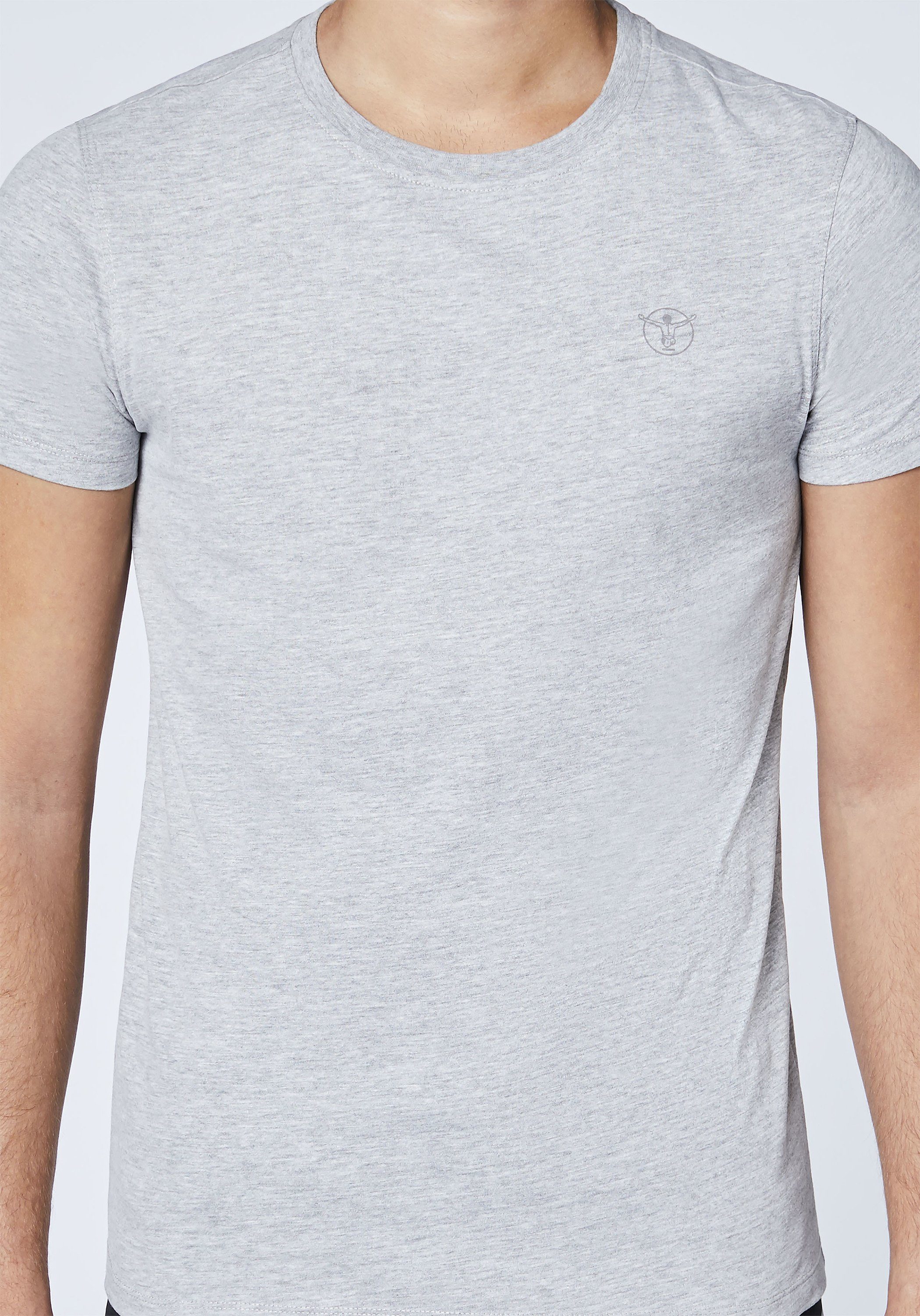 Chiemsee Print-Shirt T-Shirts im Basic-Stil Neutr, Logo mit 2 Grey Mel