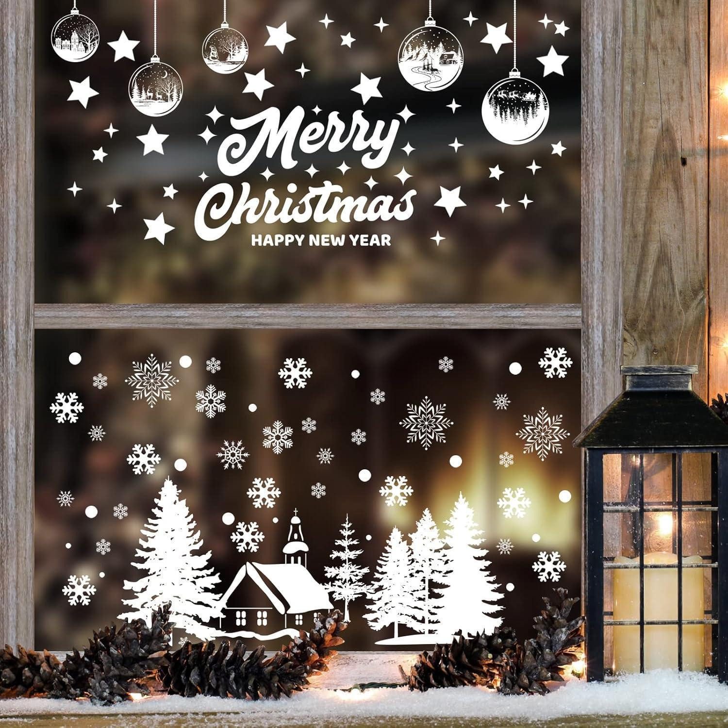 LuxusKollektion Fensterbild Fensterbilder Weihnachten Schneeflocken Fensterdeko Selbstklebend 9