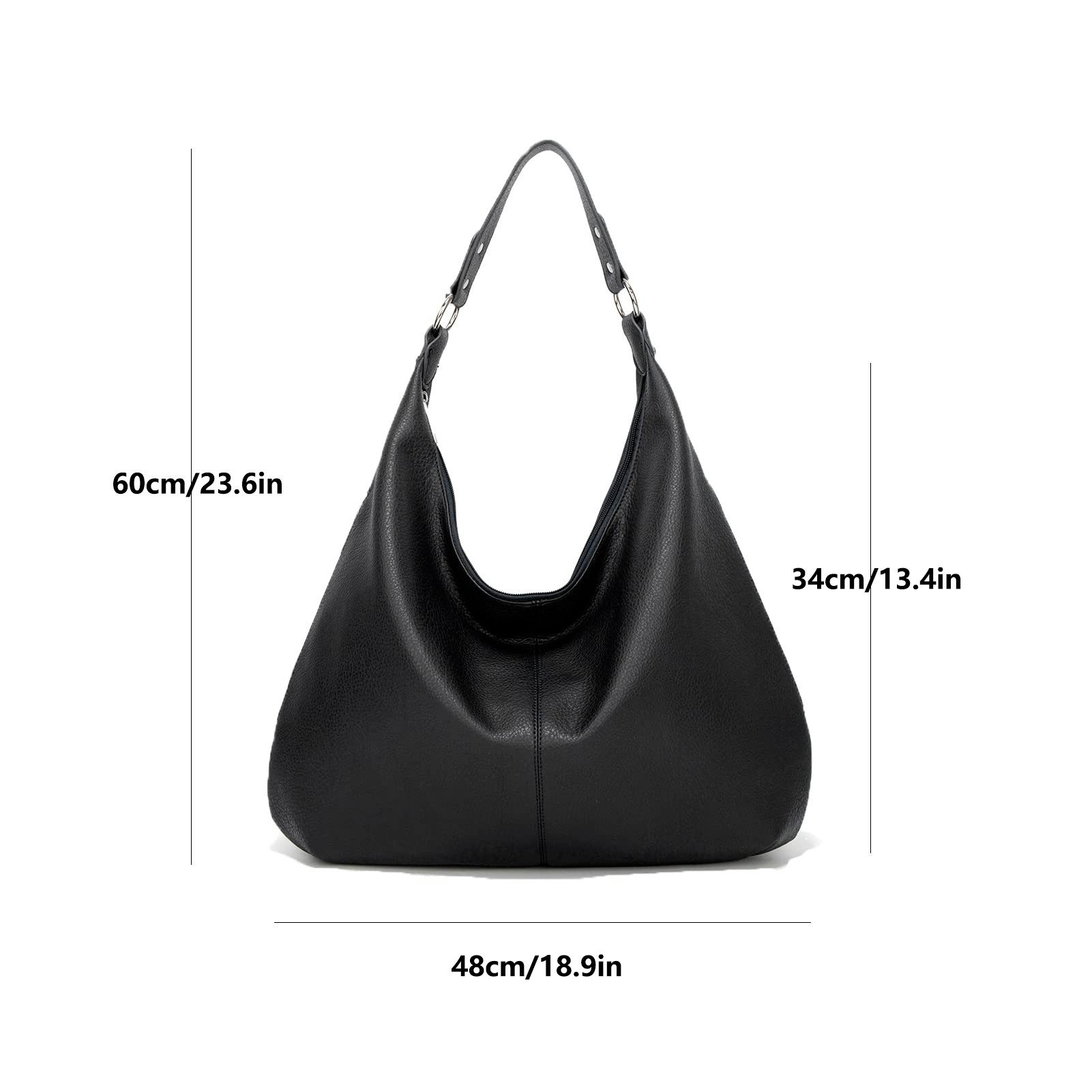 FOUORTUNATE-BEE Schultertasche Damen Tote Bag Vintage PU-Kunstleder Handtasche (Schultertasche mit Reißverschluss)