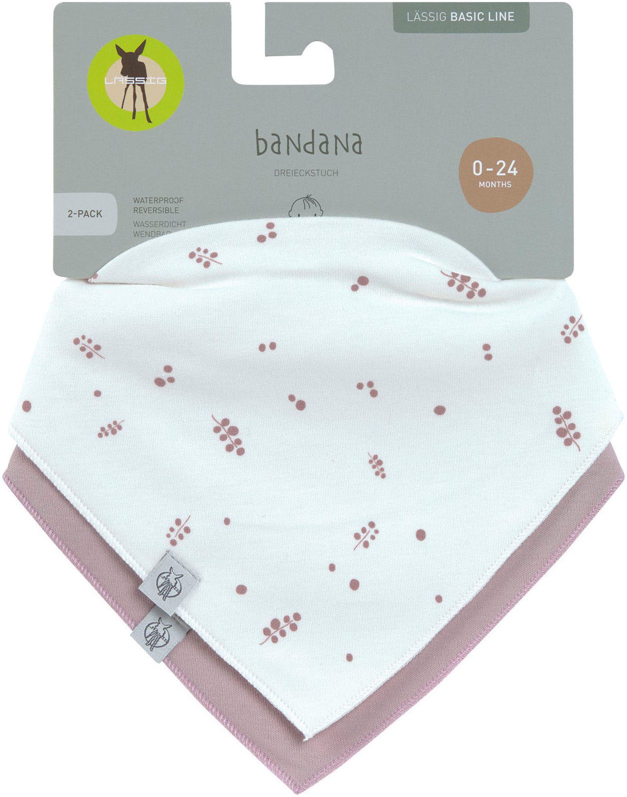 LÄSSIG Dreieckstuch Bandana, Berries, (Set, 2-St), für Babys, wasserdicht – Bild 5 von 5