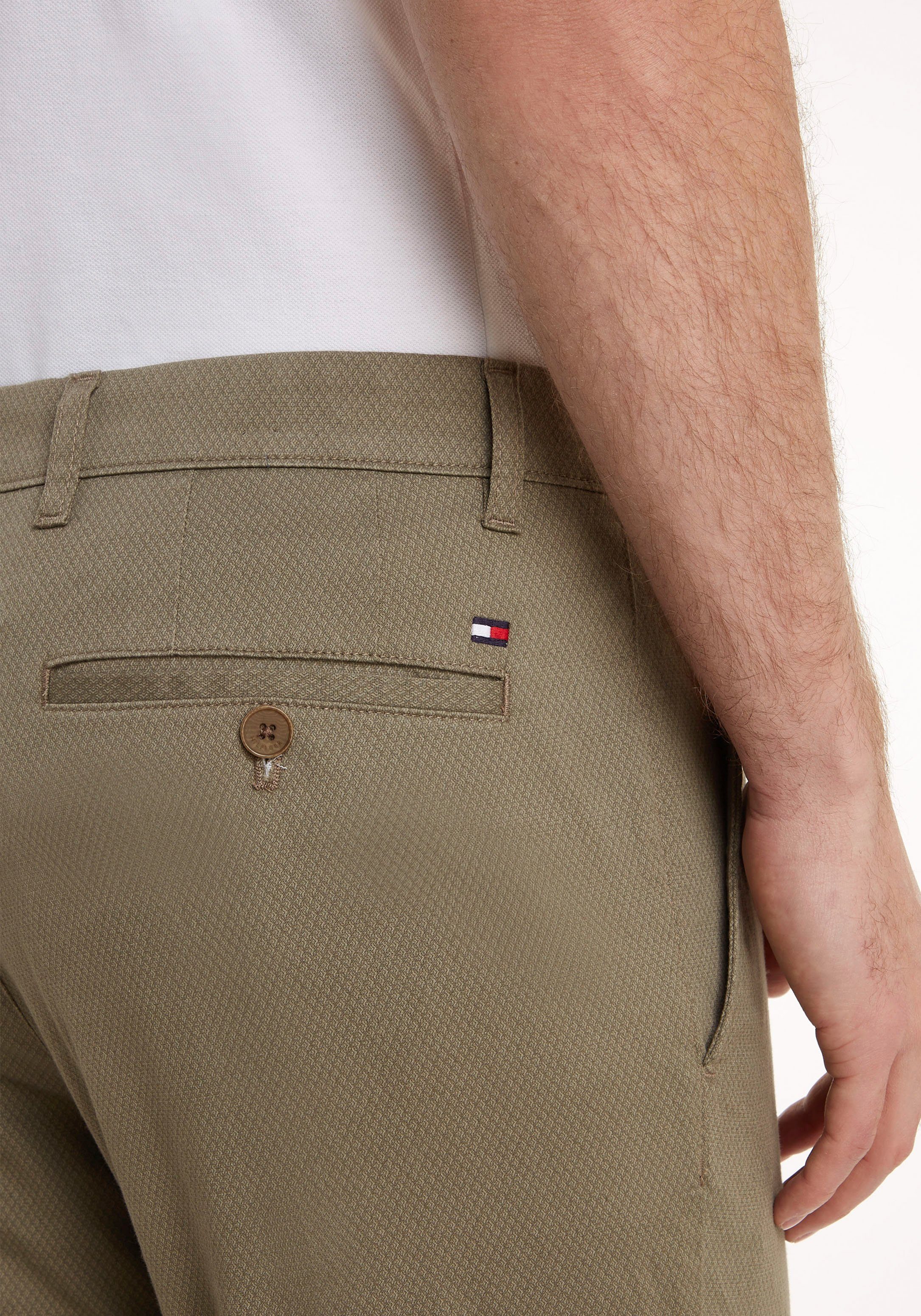 Tommy Hilfiger Korbmuster DENTON khaki im Chinohose PRINTED STRUCTURE strukturierten