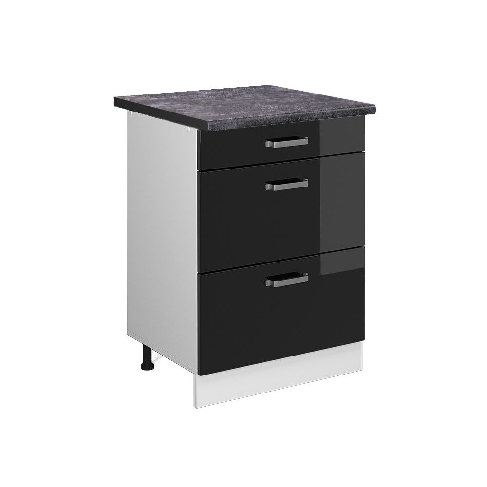 Vicco Unterschrank R-Line, Schwarz Hochglanz/Weiß, 60 günstig online kaufen