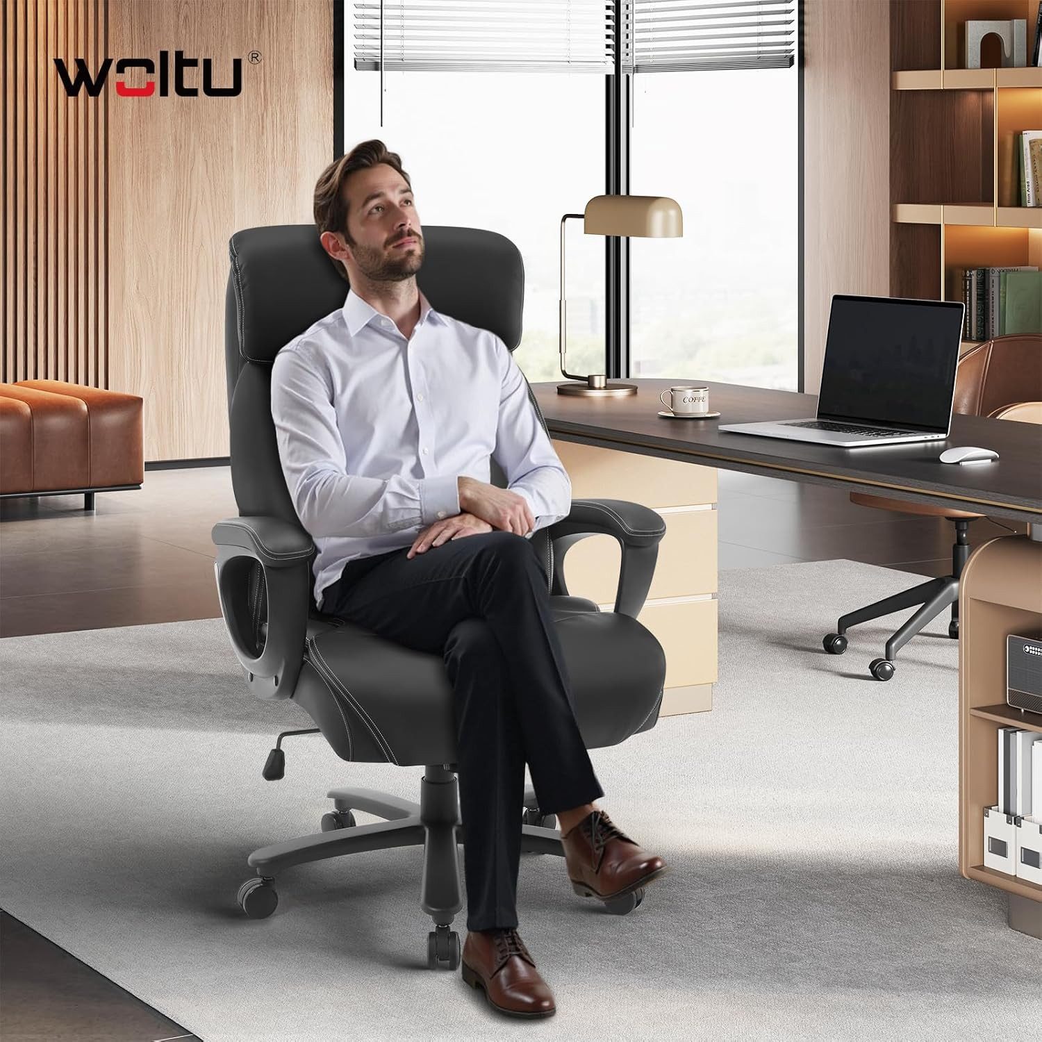 Woltu Bürostuhl (1 St), mit Kopfstütze, Armlehnen, Bürosessel höhenverstell günstig online kaufen