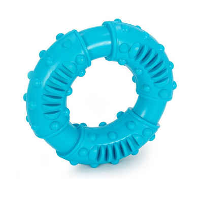 Intirilife Kauspielzeug, Hunde Kauspielzeug 12.5 x 4 cm Kauring aus blauem Gummi