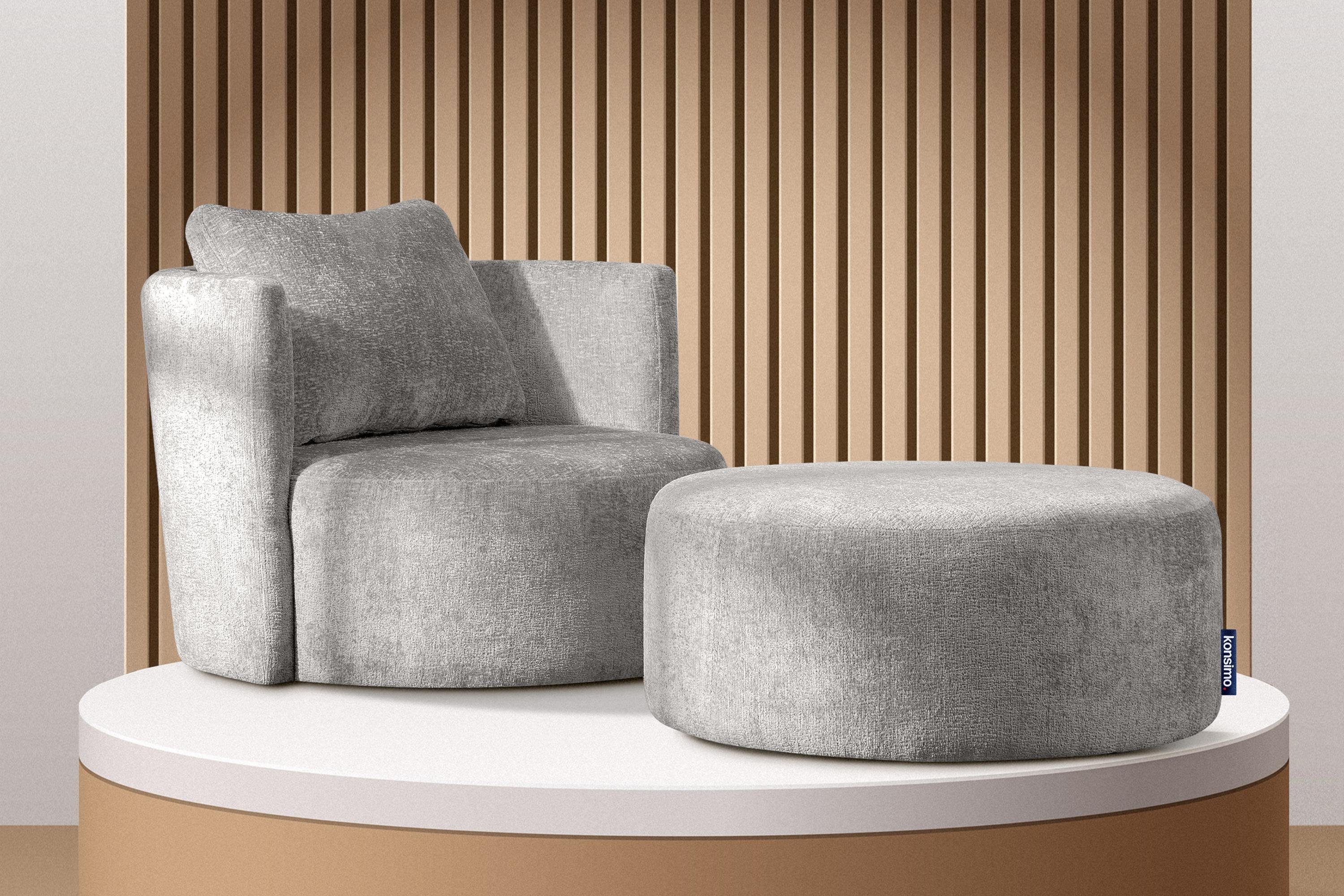 KONSIMO® Drehsessel RAGGI Sessel mit Sitzhocker, günstig online kaufen