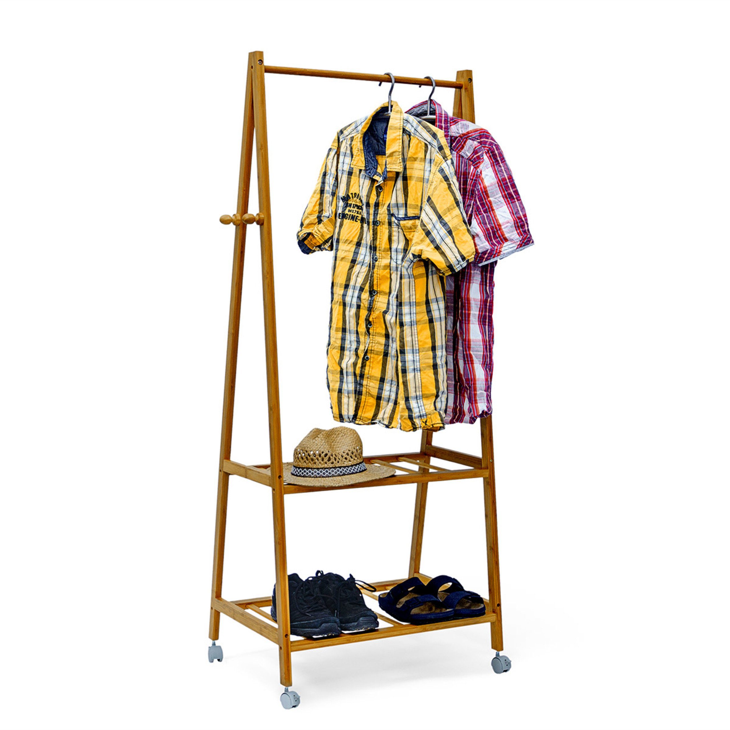 relaxdays Kleiderständer »Kleiderständer Bambus mit Rollen« online ...