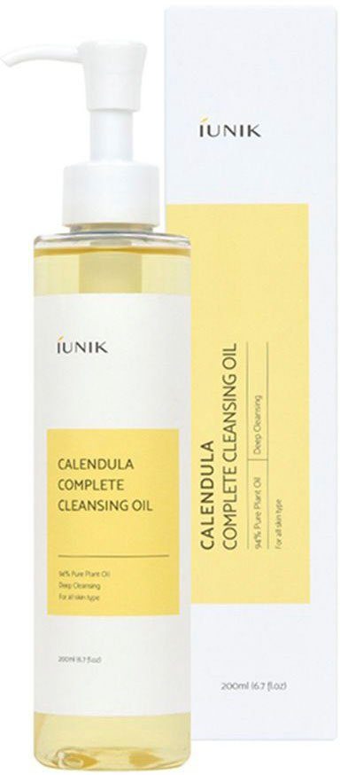 iUnik Gesichts-Reinigungsöl CALENDULA COMPLETE CLEANSING OIL, sanfte Reinigung, ohne öligen Film, durchfeuchtet gut.