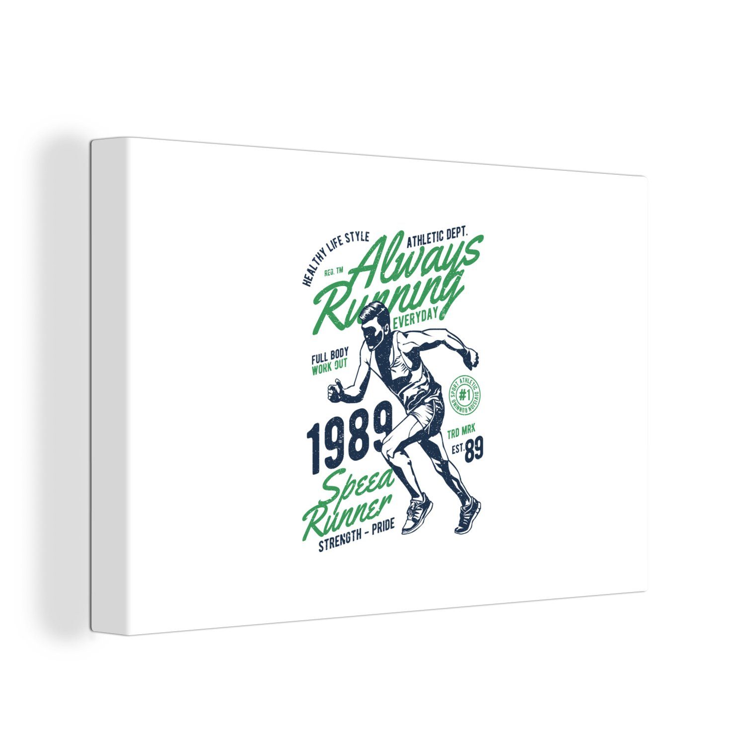 OneMillionCanvasses® Leinwandbild Laufen - Retro - Sport, (1 St), Wandbild Leinwandbilder, Aufhängefertig, Wanddeko, 30x20 cm