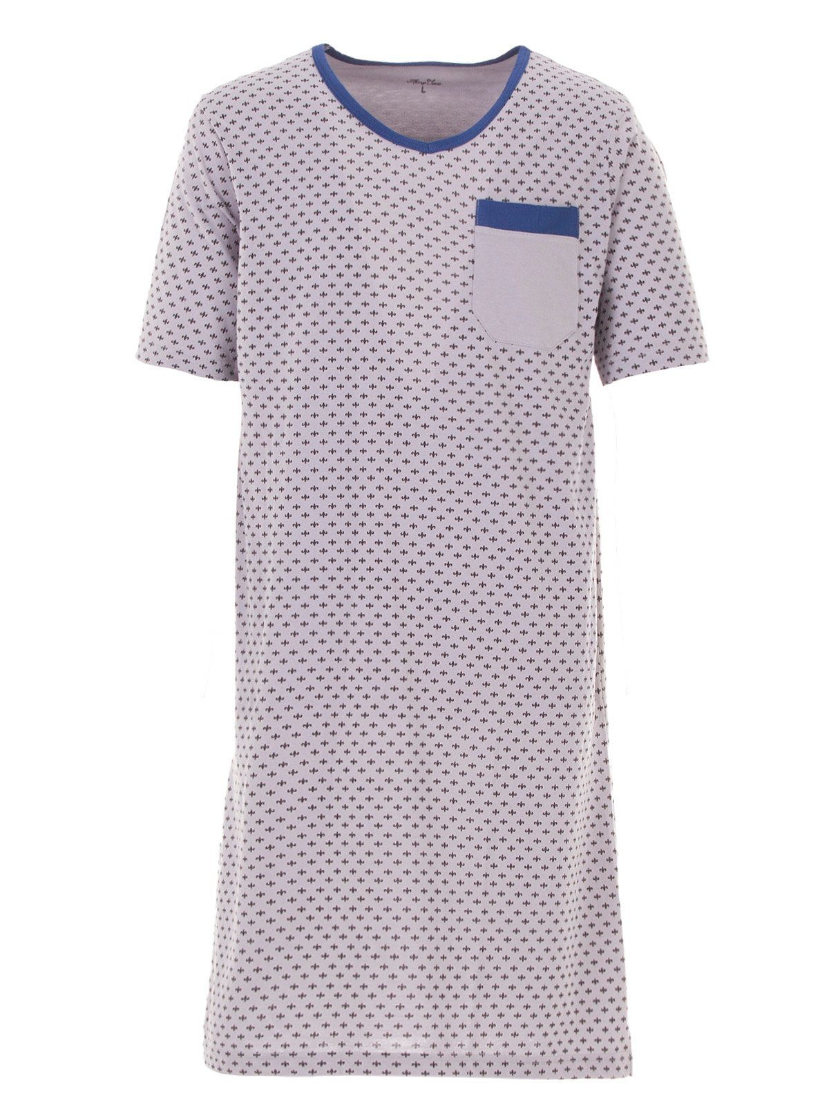 Henry Terre Nachthemd Nachthemd Kurzarm - Lilie grau