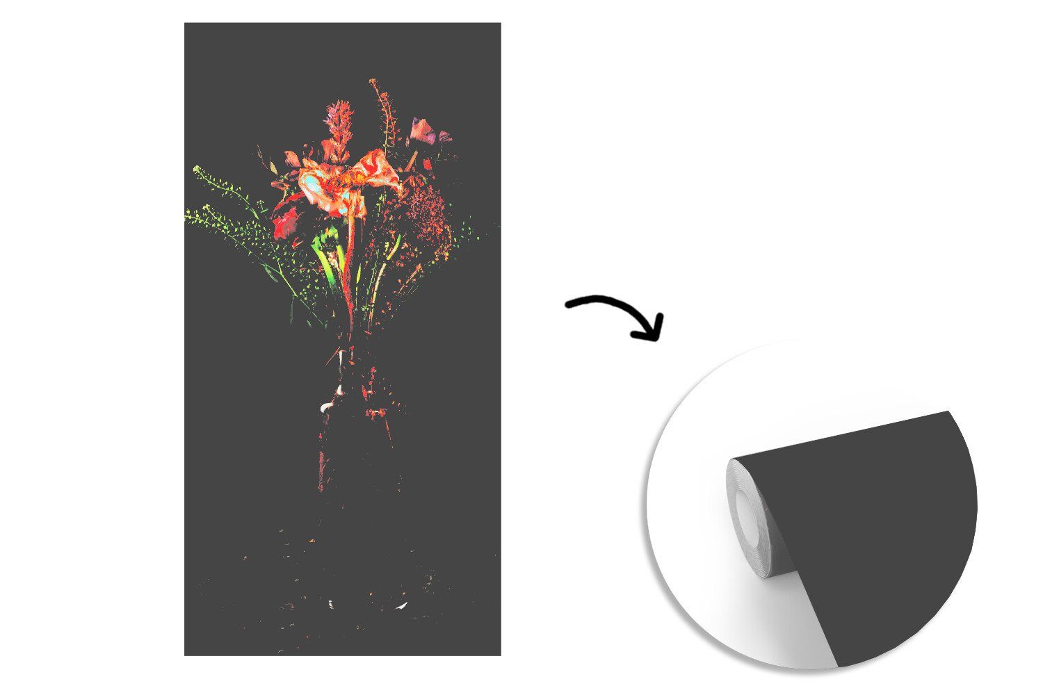 (2 MuchoWow Fototapete für Fototapete Vliestapete Wohnzimmer bedruckt, St), Küche, Schlafzimmer Vase, Blumen Stilleben Matt, - -