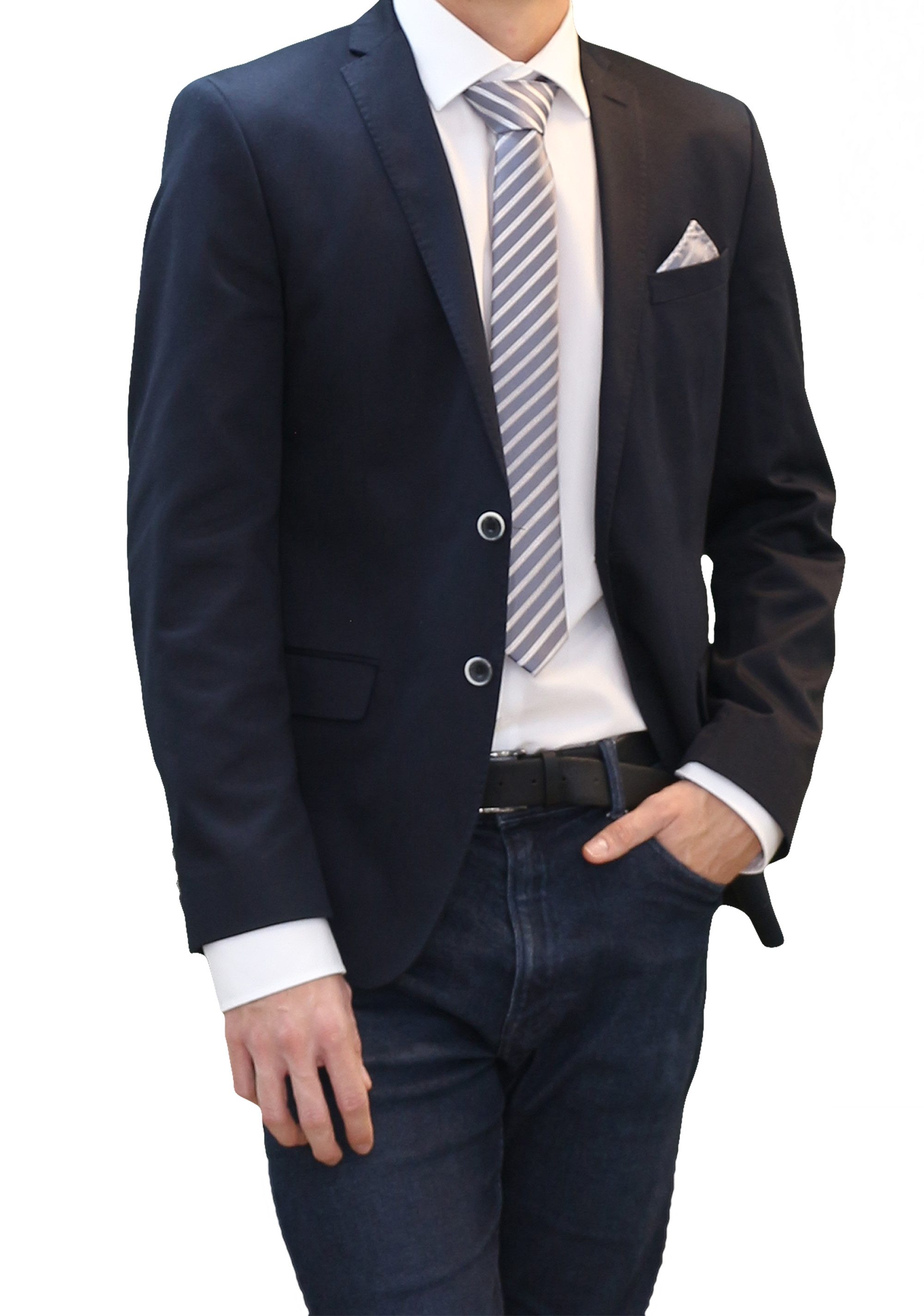 Fabio Farini Krawatte Einstecktücher & Herren Schlips in 6cm (Set, mit Eins günstig online kaufen