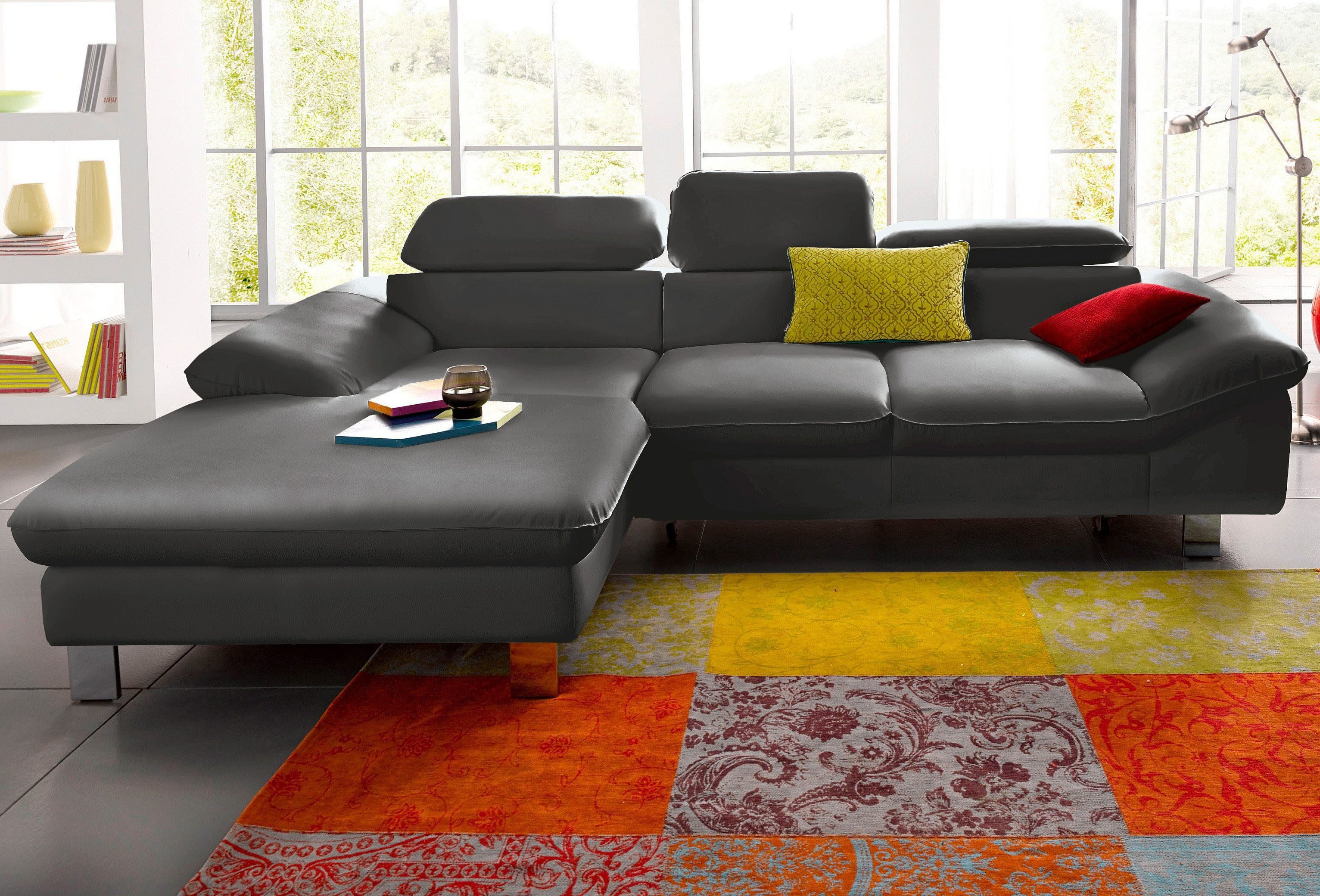 COTTA Polstergarnitur Driver L-Form, (Set), Set bestehend aus: Ecksofa mit Kopfteilverstellung & Hocker