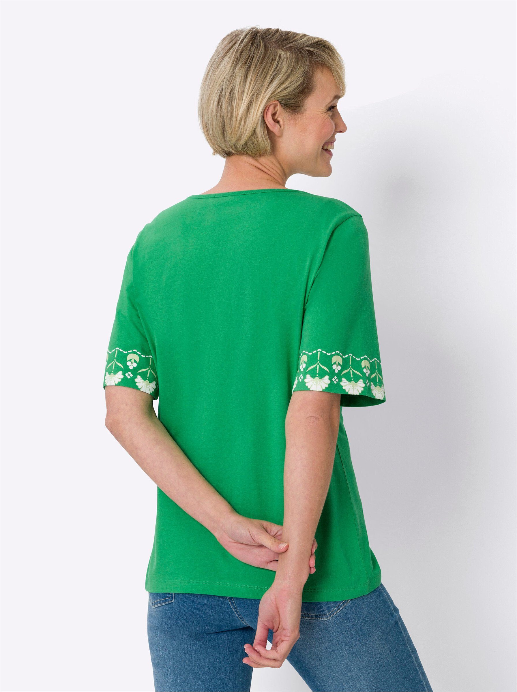 an! Sieh T-Shirt grasgrün-weiß