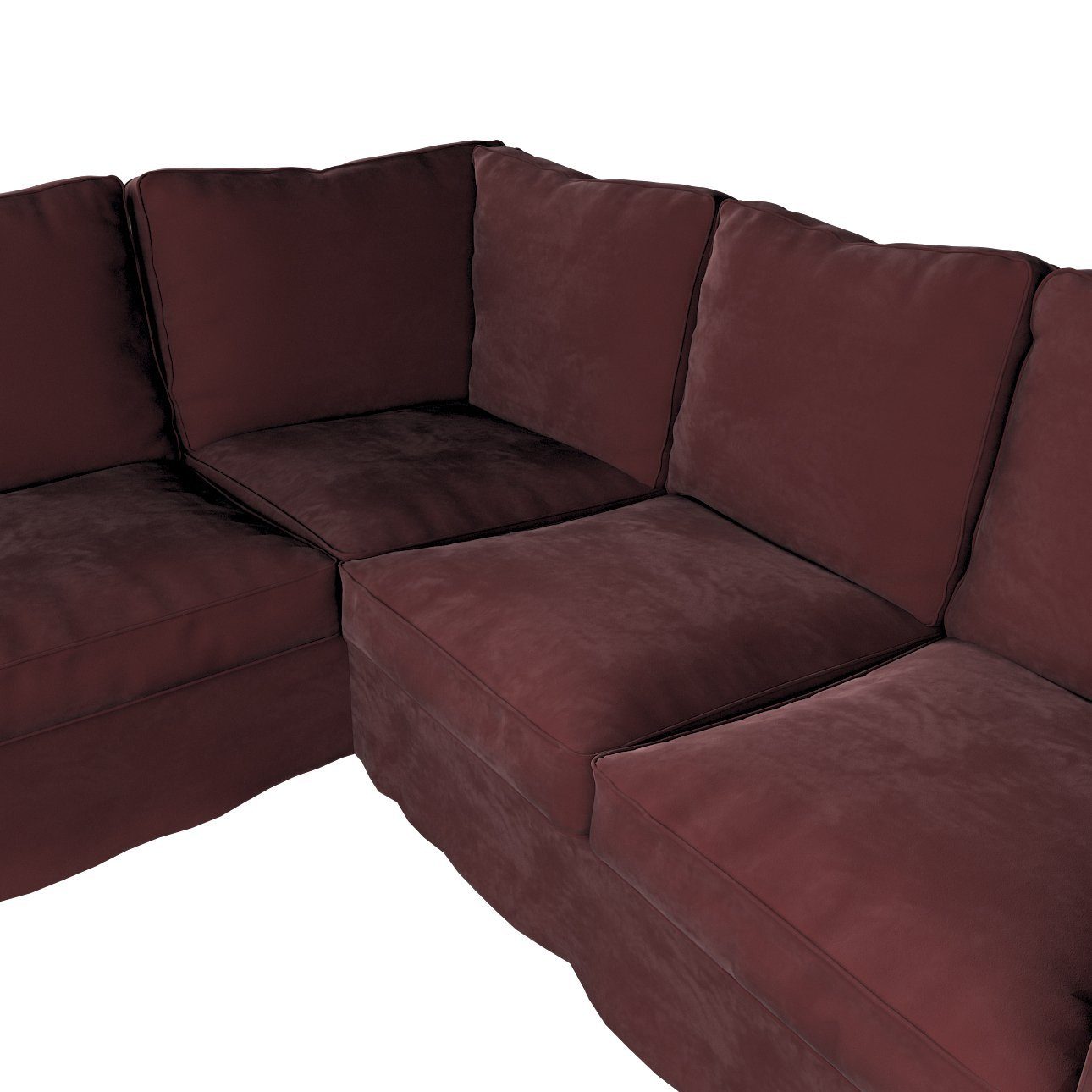 Sofahusse Ektorp Ecksofa, Velvet, Dekoria bordeaux