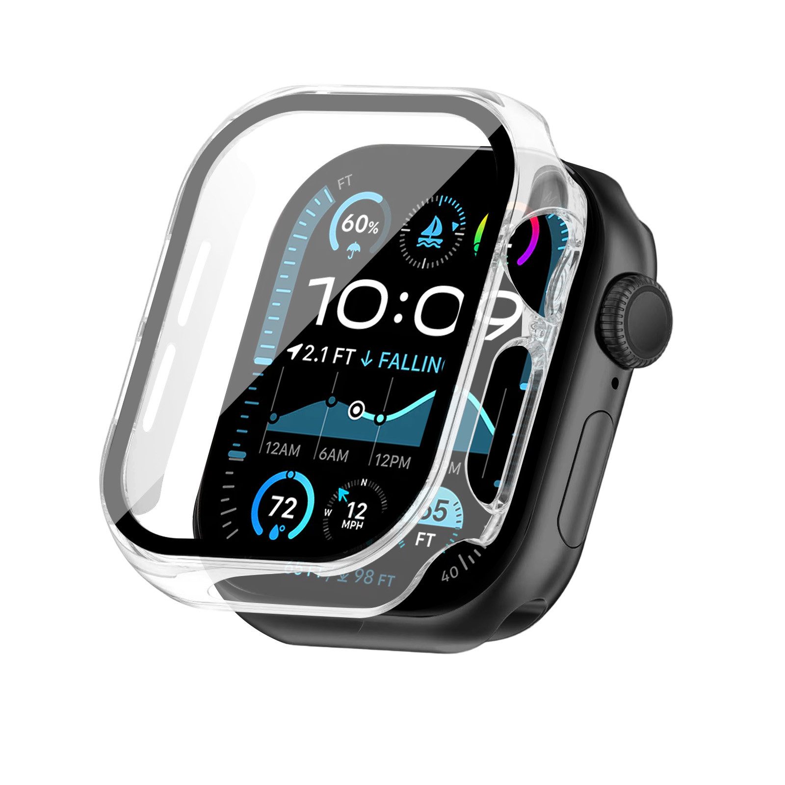Tec-Expert Smartwatch-Hülle Hülle mit Displayschutz für Apple Watch 4 / 5 / 6 / SE 1-3 40 mm 40 mm, Rundum Schutz Cover Case Bumper stoß-und kratzfest robust
