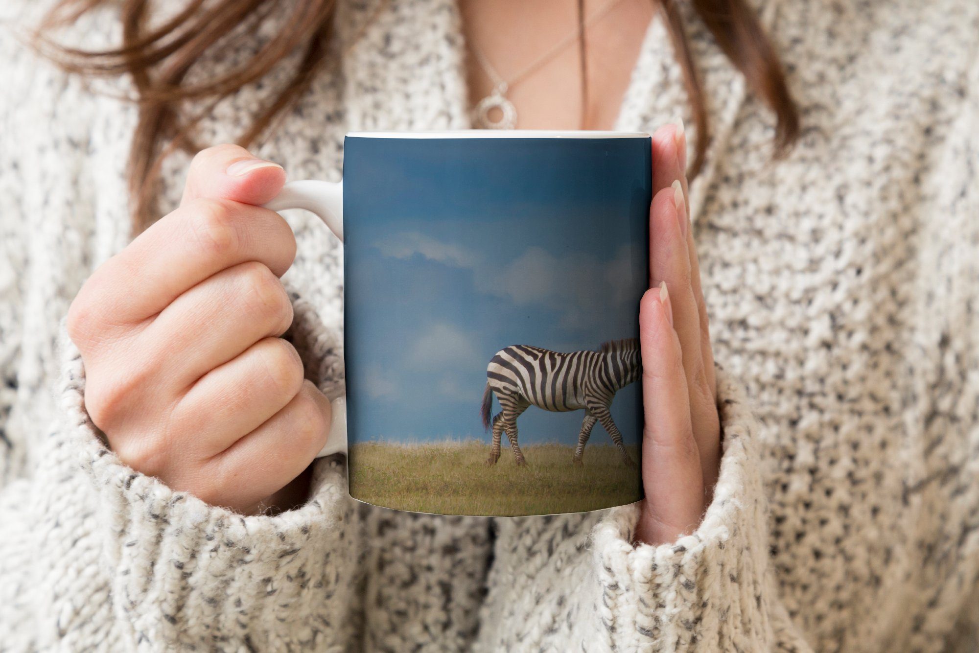 MuchoWow Tasse Verliebte Zebras, Keramik, Geschenk Becher, Teetasse, Kaffeetassen, Teetasse