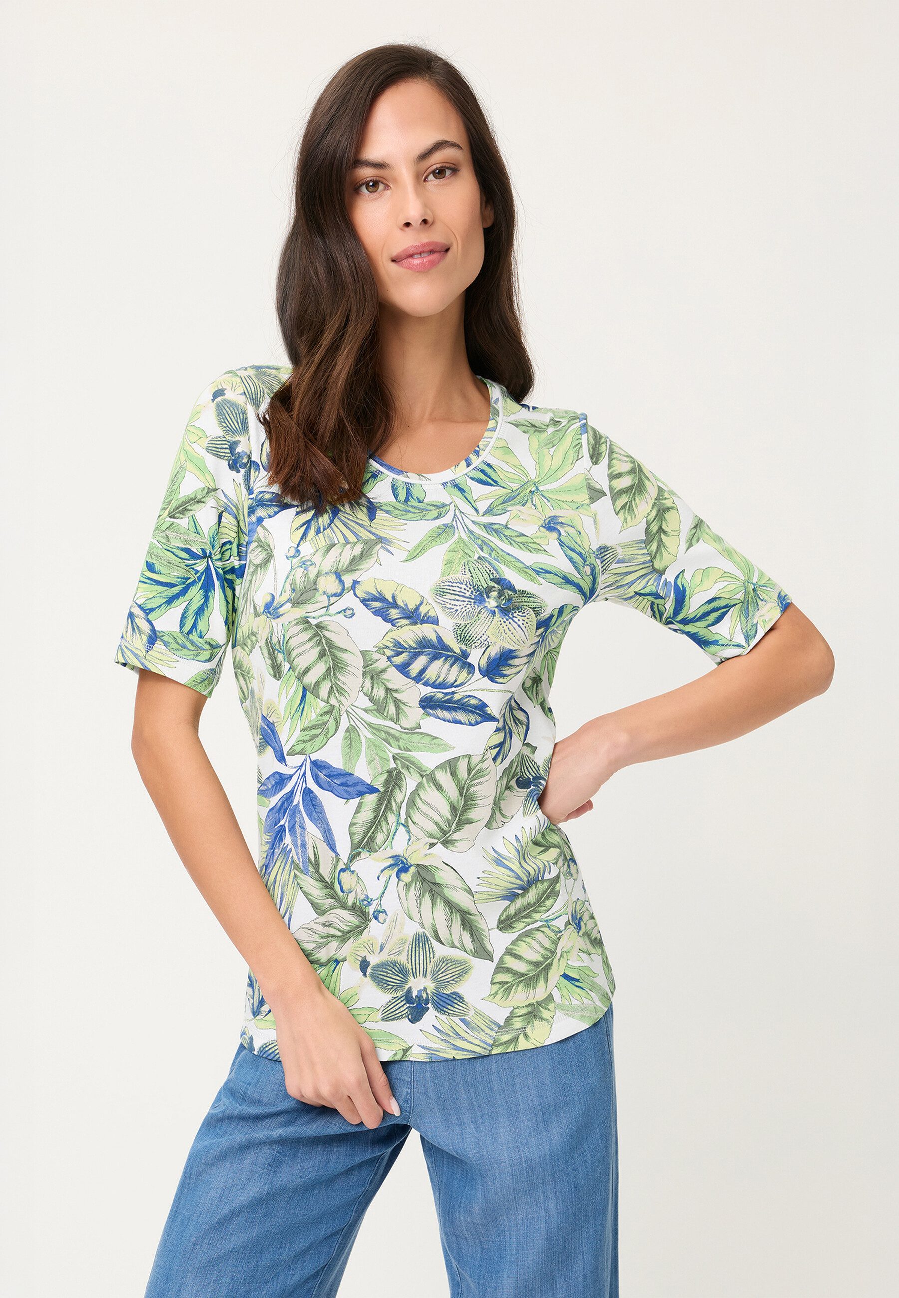 Olsen T-Shirt Shirt mit Allover-Dessin
