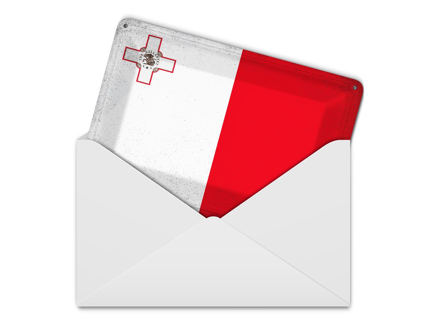 Femer GmbH Postkarte Flagge Malta 14x10 cm Flag of Malta Vintage, unfrankiert