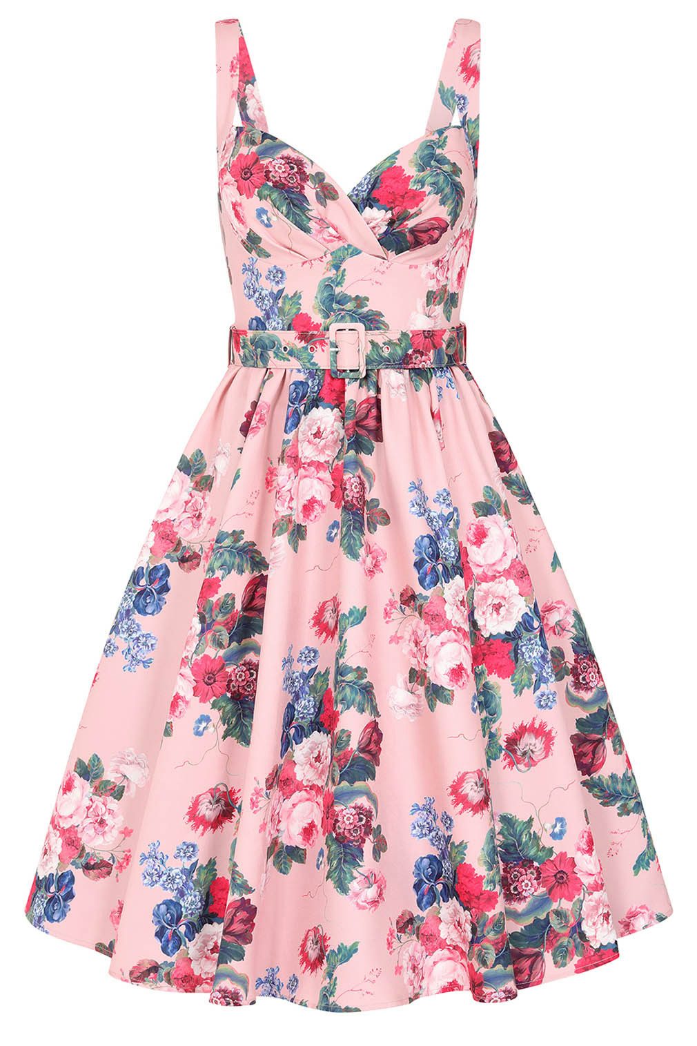 Hearts & Roses London A-Linien-Kleid Rosabelle Bloom Rosen Pfingstrosen Vin günstig online kaufen