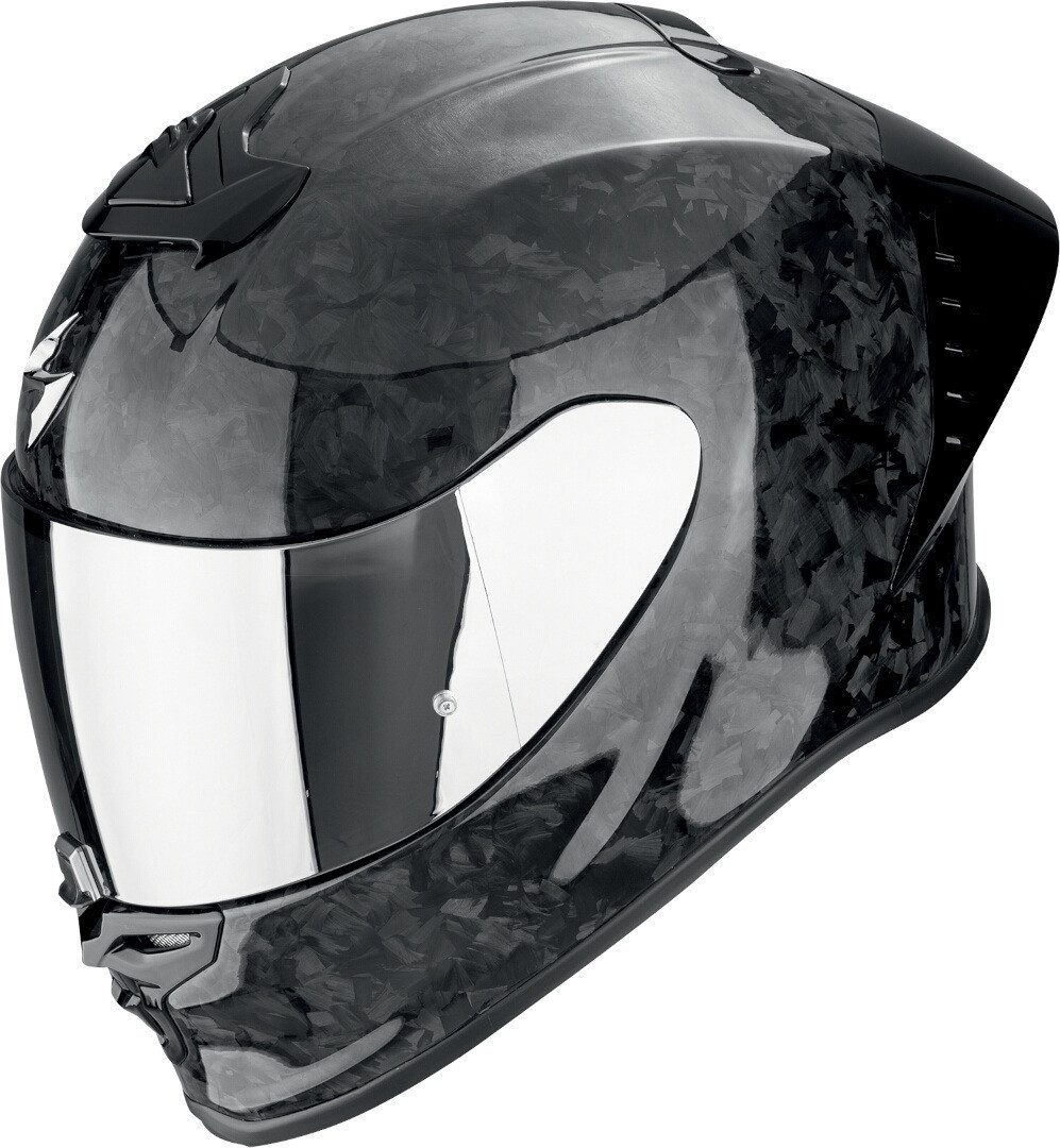 Scorpion Exo Motorradhelm EXO R1 Evo II Onyx Carbon Air Helm, Notfallsystem-Polsterung (EQRS)
